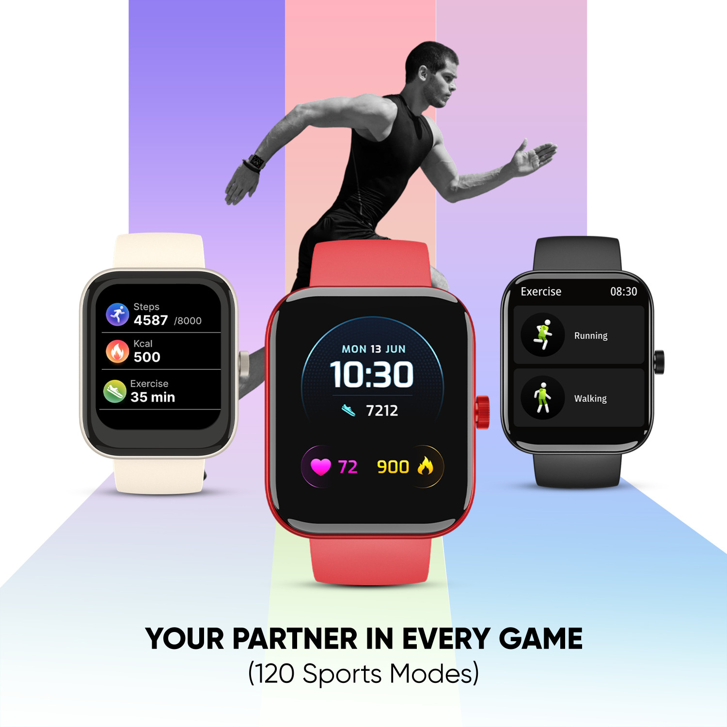 Image of Mivi Model E with 1.69 inch Display, 7-Day Battery Life , Spo2, Heart Rate Monitor. Smartwatch