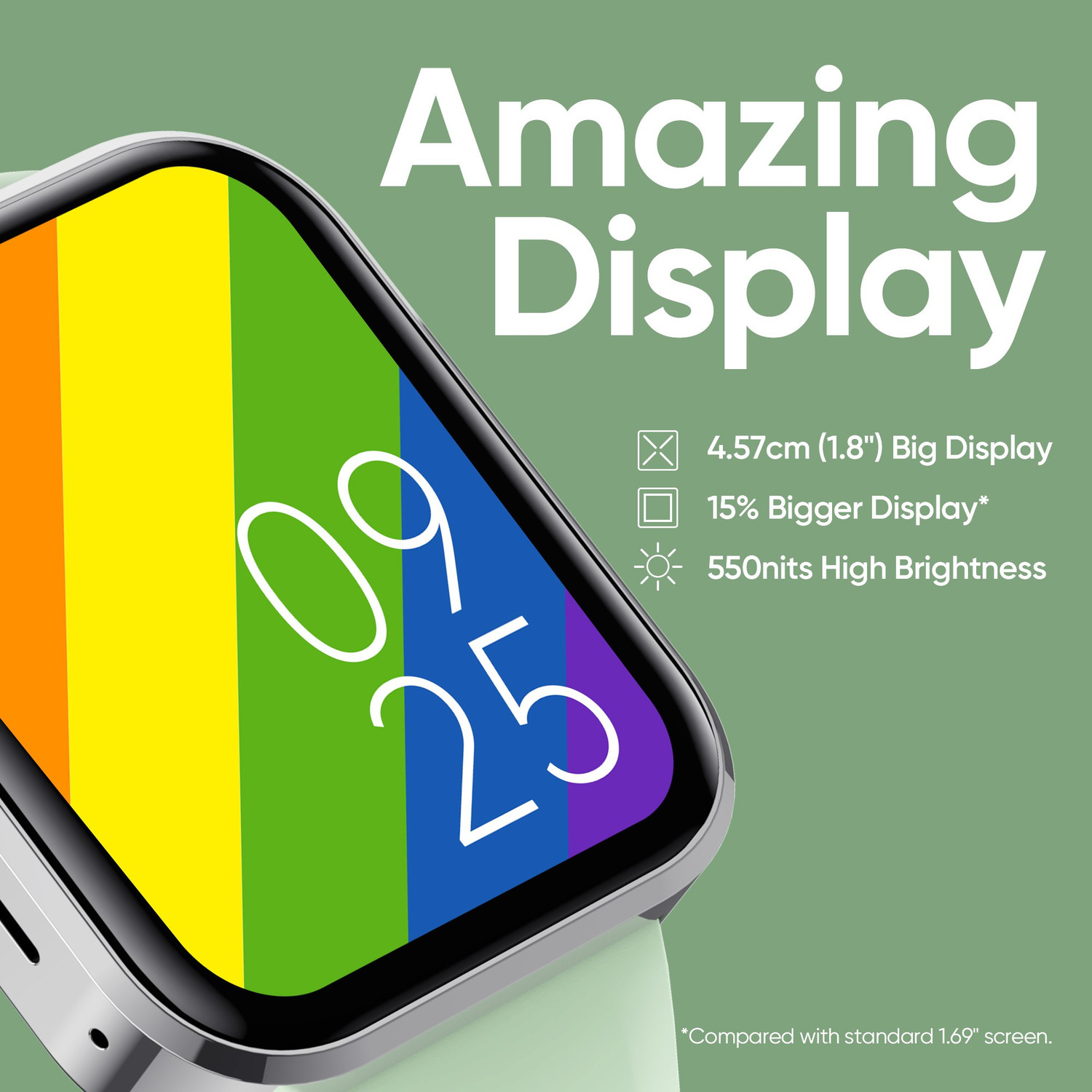Image of DIZO Watch D Talk 1.8 display with calling&7 day battery (by realme Techlife) (Green Strap, Free Size)