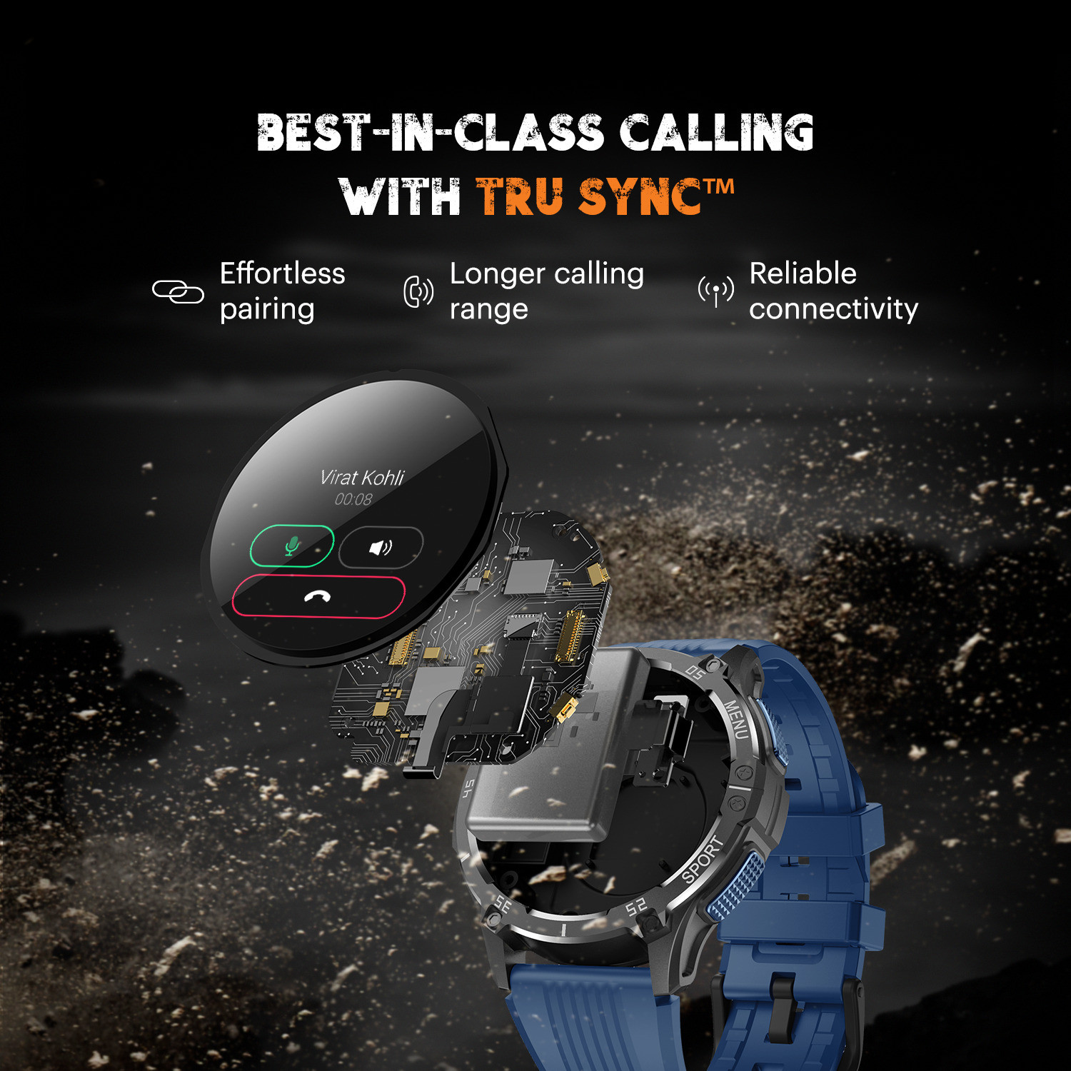 Image of Noise Force Plus 1.46'' AMOLED Always-On Display with Bluetooth Calling, Rugged Build Smartwatch
