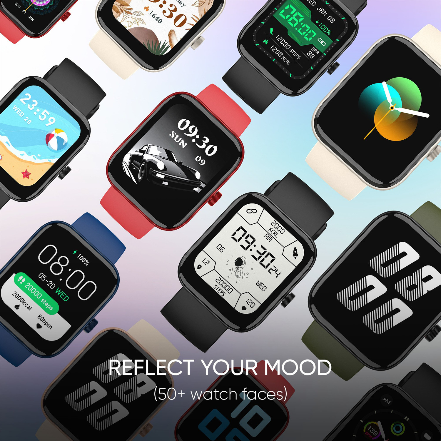 Image of Mivi Model E with 1.69 inch Display, 7-Day Battery Life , Spo2, Heart Rate Monitor. Smartwatch