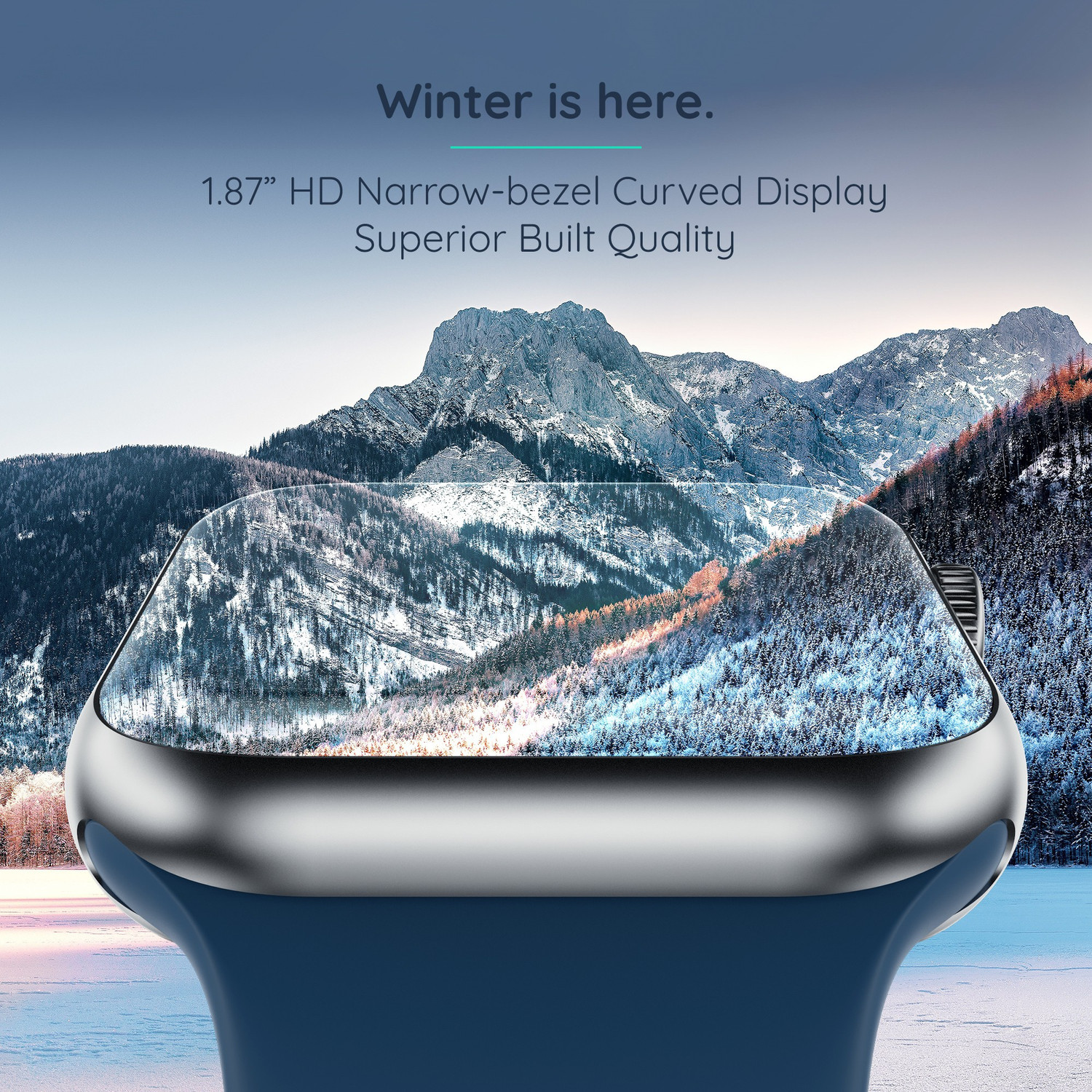 Image of Pebble Frost 1.87'' BT Calling with 2.5D Curved HD Display, AI Voice Assisst Smartwatch