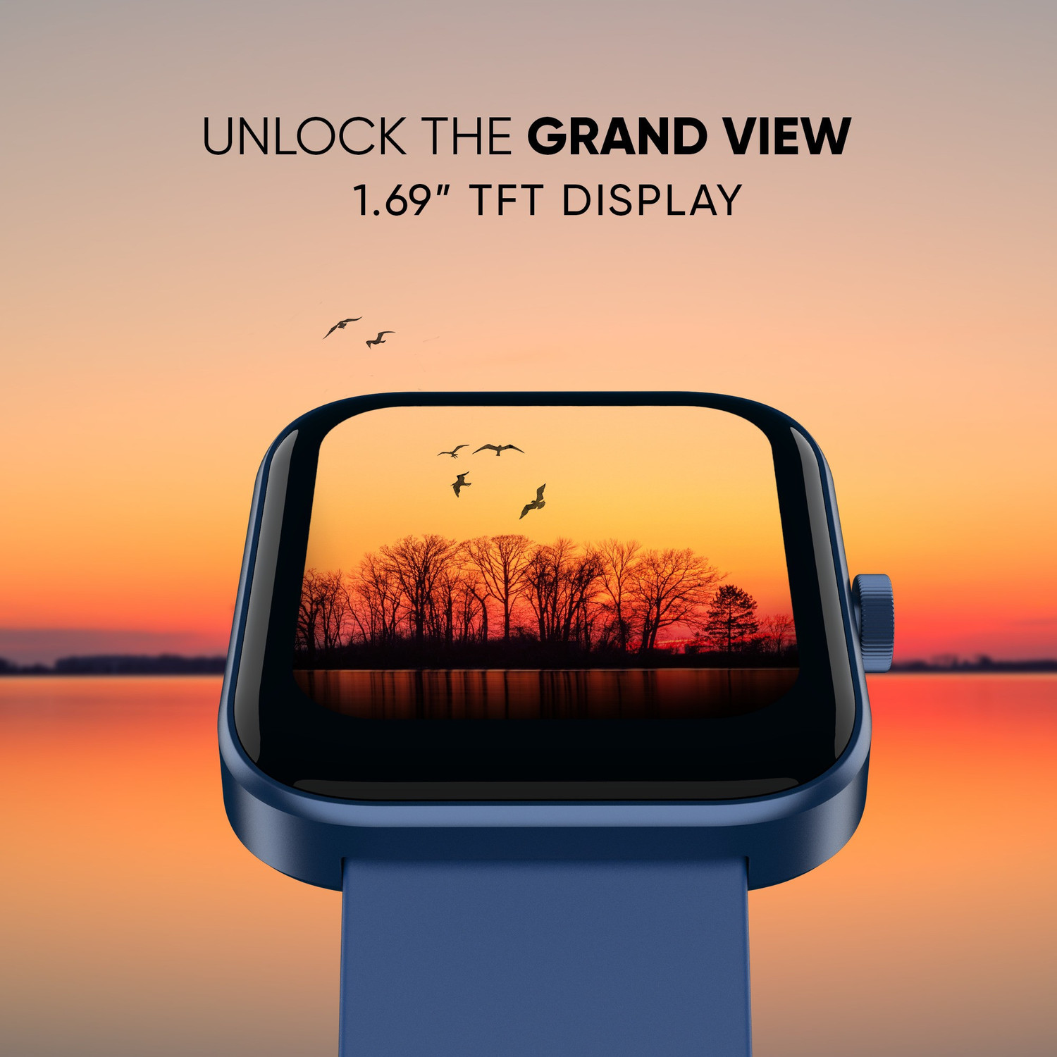 Image of Mivi Model E with 1.69 inch Display, 7-Day Battery Life , Spo2, Heart Rate Monitor. Smartwatch