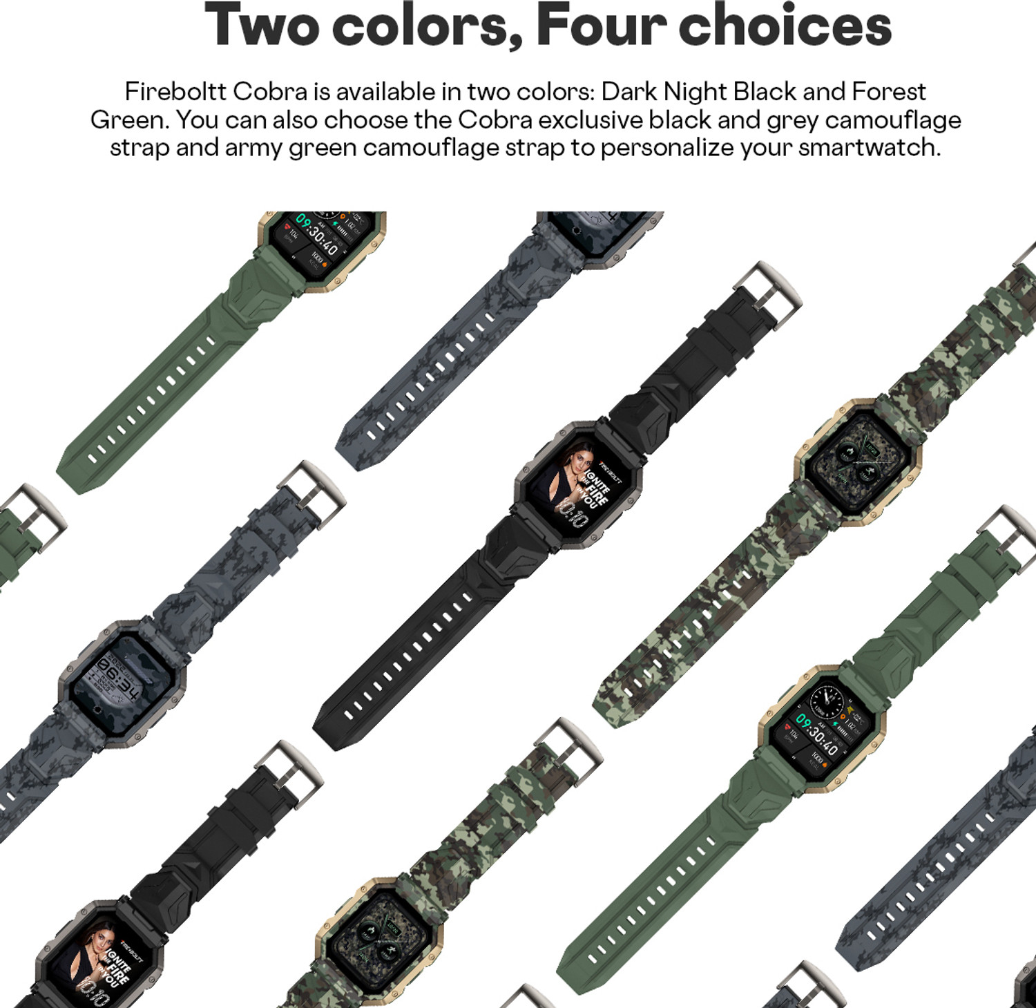 Image of Fire-Boltt Cobra 45.2mm (1.78) AMOLED Army Grade Build, Bluetooth Calling with 123 Sports. Smartwatch