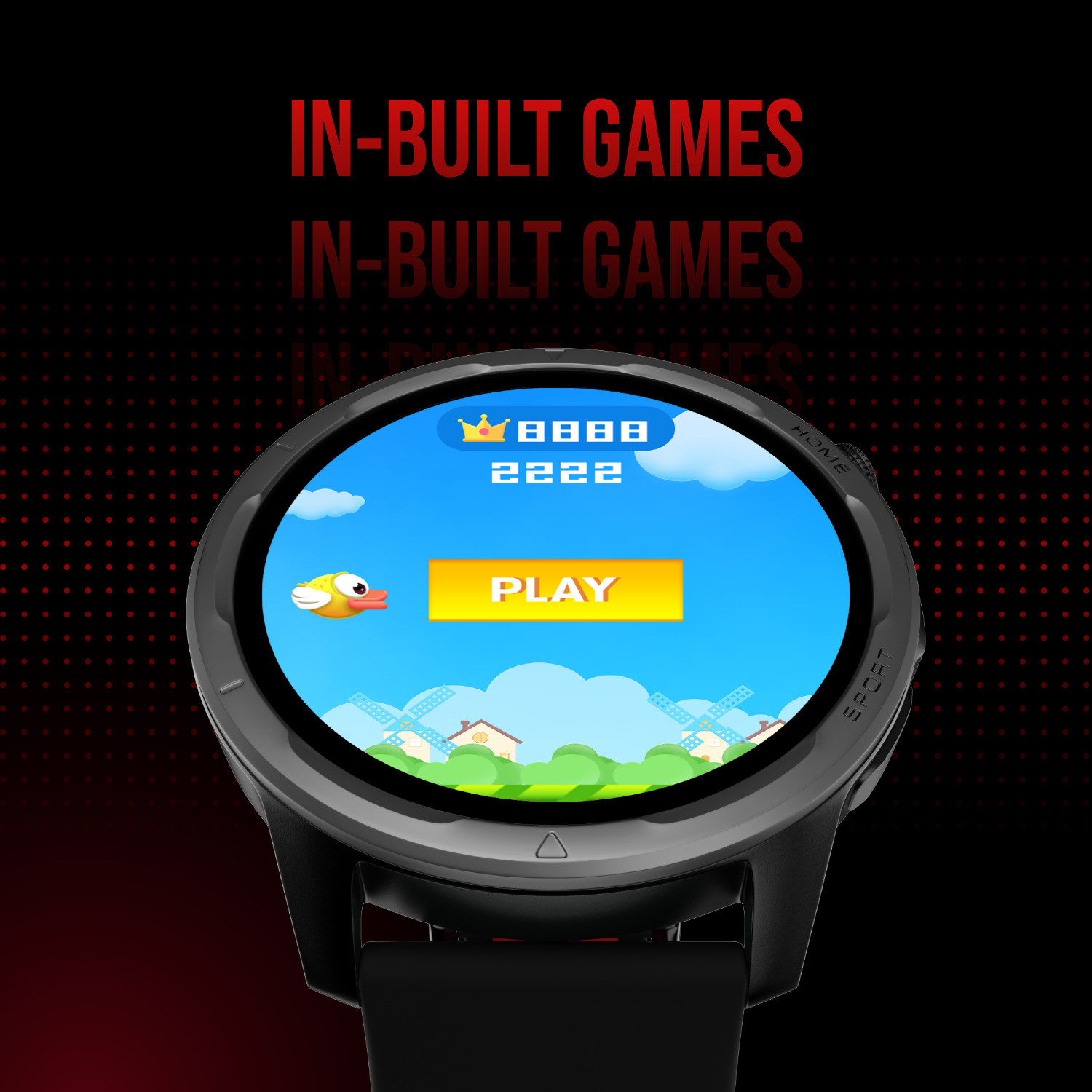 Image of Noise Bounce by Hrithik Roshan, 1.39 inch Round ,100+ Sports Modes, Dual Tone Strap Smartwatch