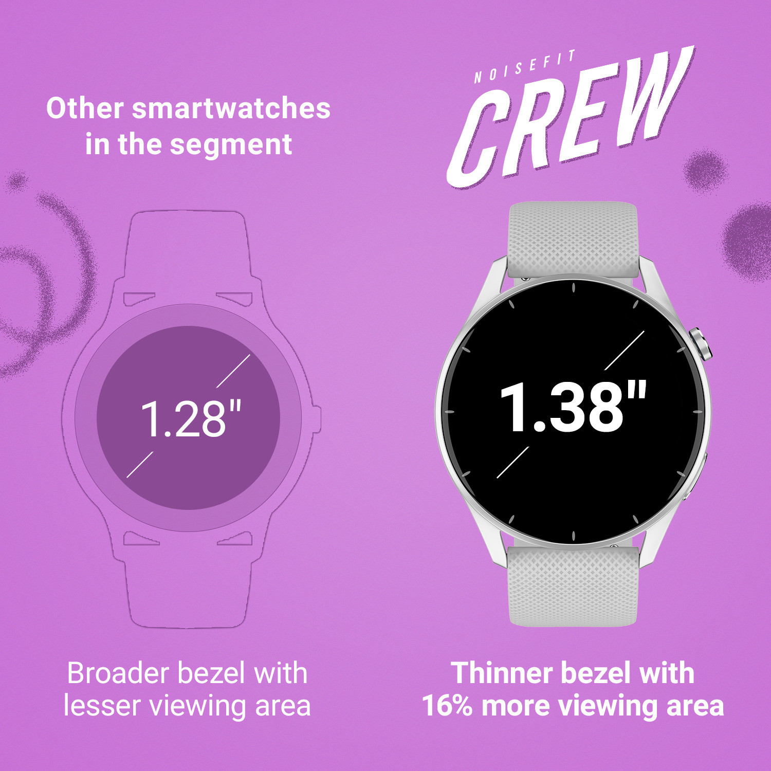 Image of Noise Crew 1.38 Round Display with Bluetooth Calling, Metallic finish, IP68 Rating Smartwatch
