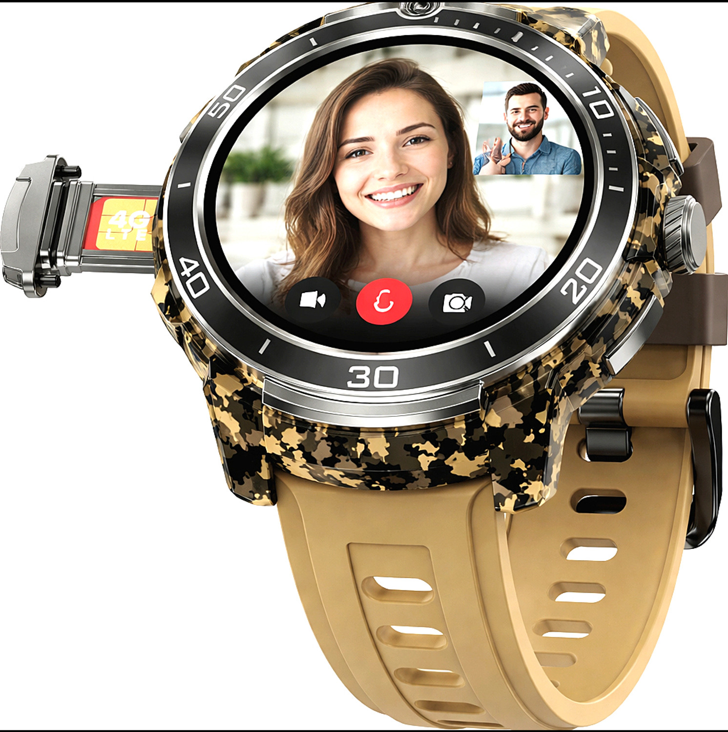 Image of Correngo Premium Android 5G Smartwatch with Smart Notifications for Sports Lovers Smartwatch (Dessert Brown Strap, Free Size)