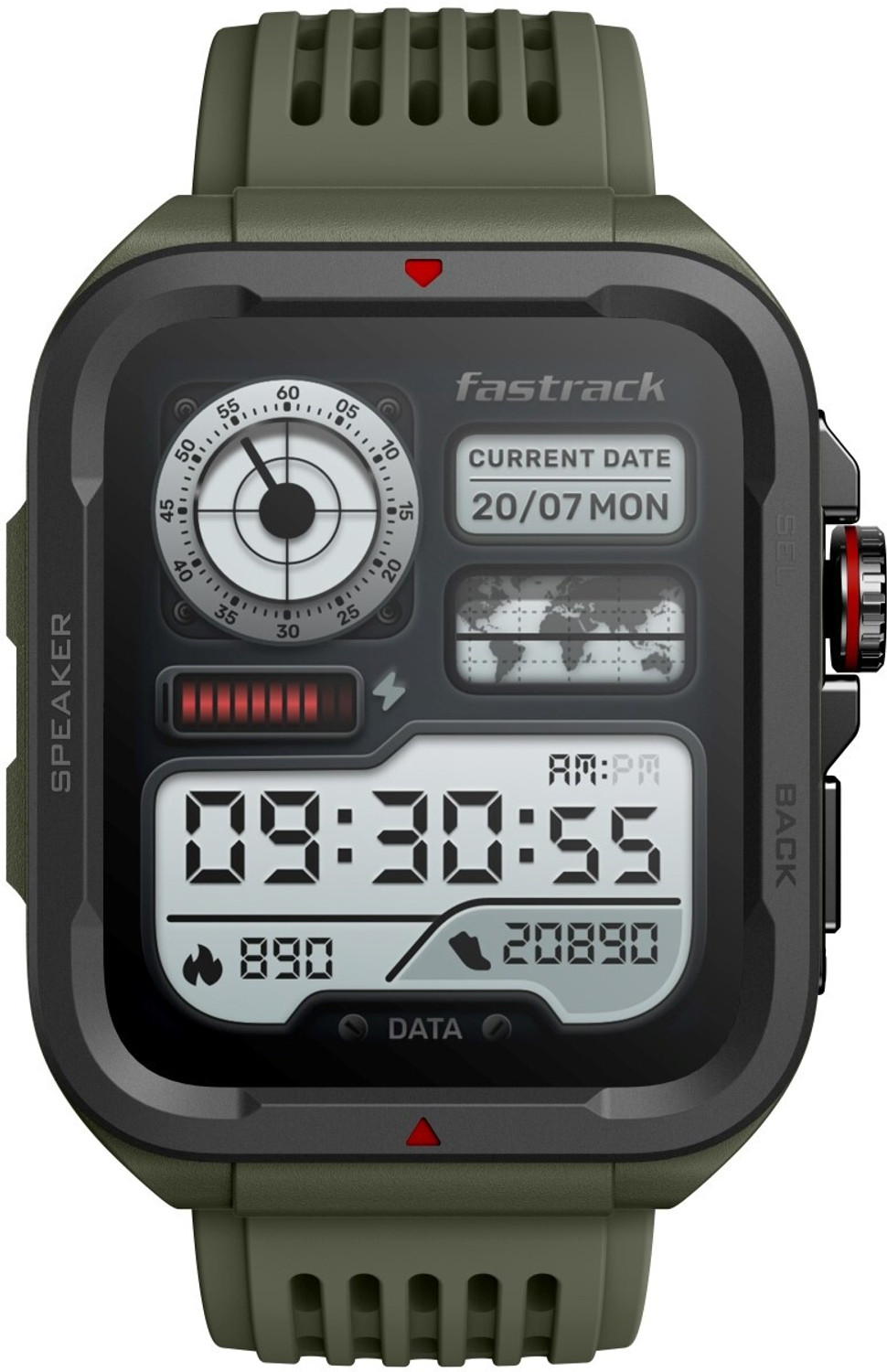 Fastrack Active 1.83" HD Display,Functional Crown,BT Calling with Adva