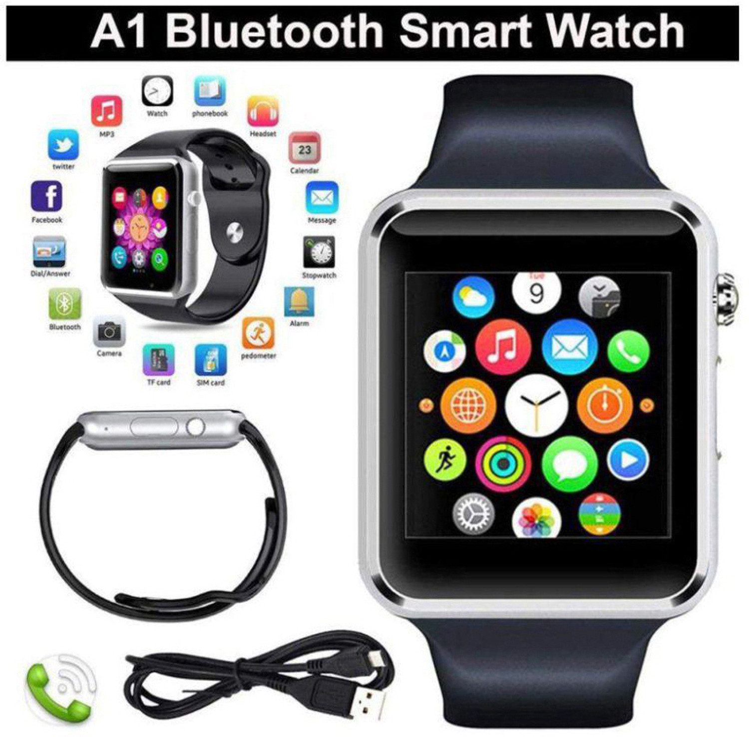 Image of Lastpoint 4G Camera and Sim Card Support watch Smartwatch (Black Strap, free)