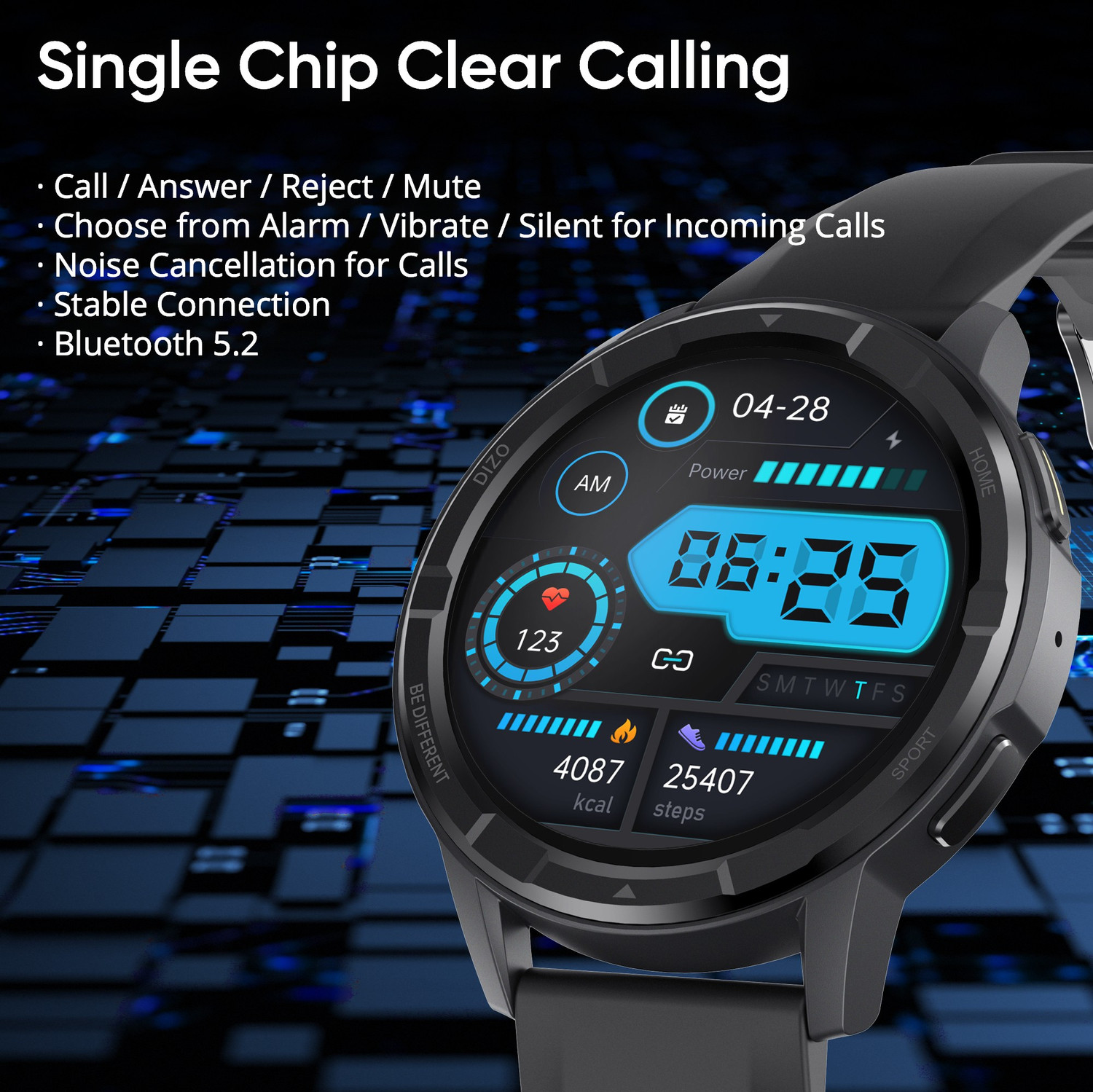 Image of DIZO Watch R Talk Go, 1.39 inch, 550nits display, 10 day battery (by realme TechLife) (Black Strap, Free Size)