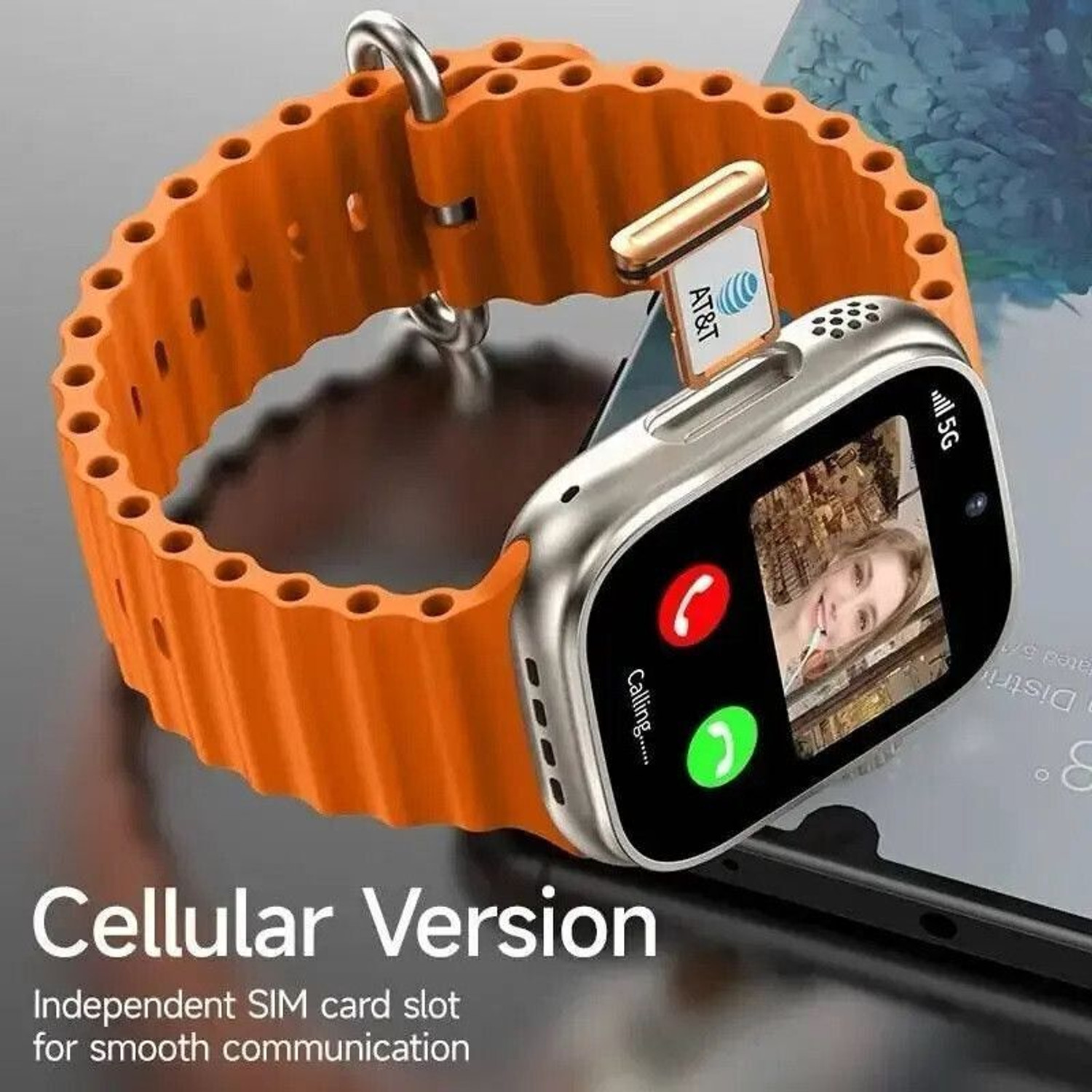 Image of Lastpoint 4G Camera and Sim Card Support watch Smartwatch (Brown Strap, free)