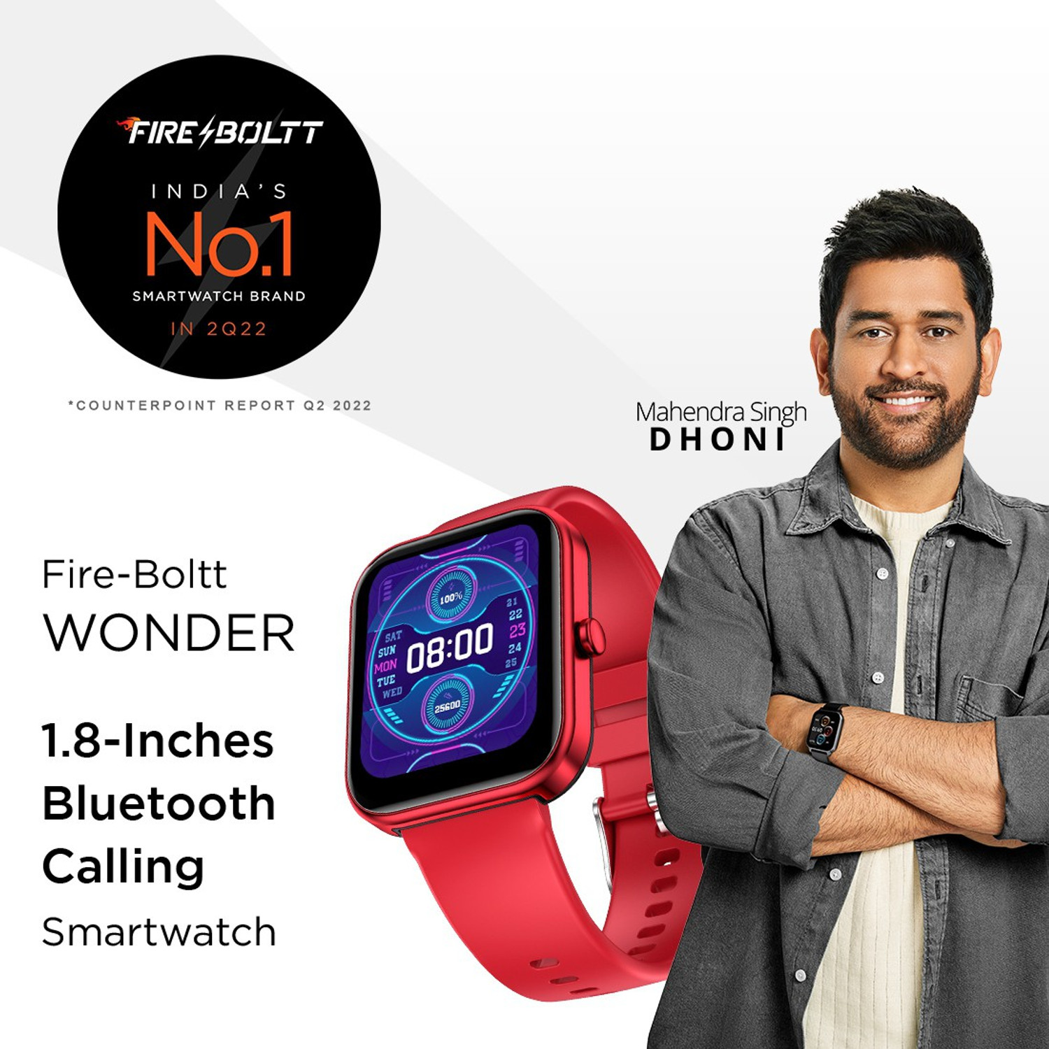 Image of Fire-Boltt Wonder 45.7mm (1.8) Bluetooth Calling with AI Voice Assistant Smartwatch