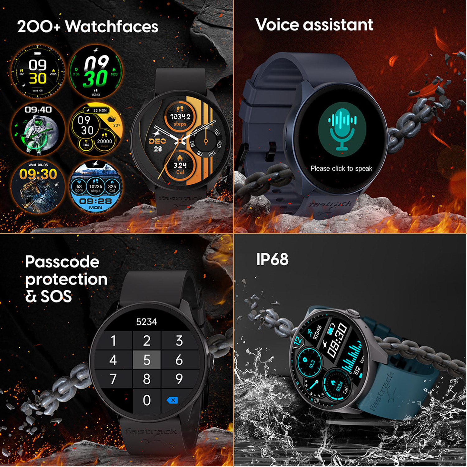 Image of Fastrack Pro|1.3Inch AMOLED display with 600 Nits|Advanced BT Calling Chipset Smartwatch