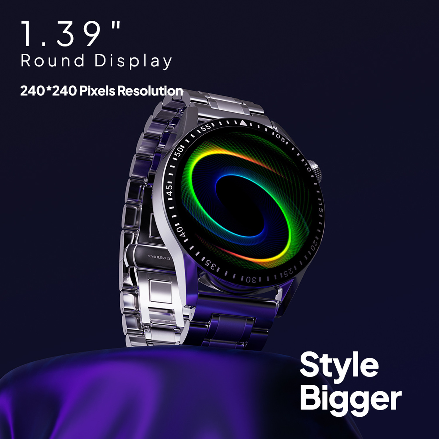 Image of Fire-Boltt Ultimate 35.3mm (1.39) Stainless Steel Luxury Bluetooth Calling, 120+ Sports Smartwatch