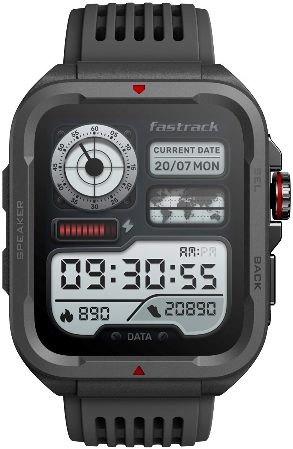 Fastrack Active 1.83" HD Display,Functional Crown,BT Calling with Adva
