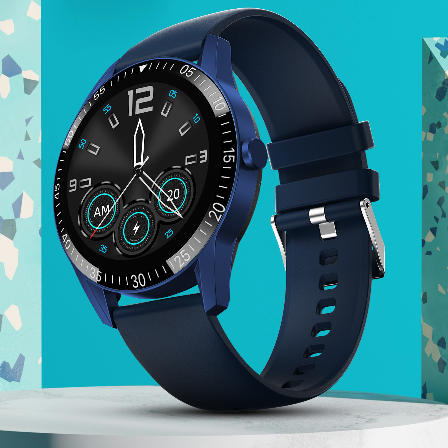 Fire-Boltt Talk Bluetooth Calling Smartwatch  (Blue Strap, L)