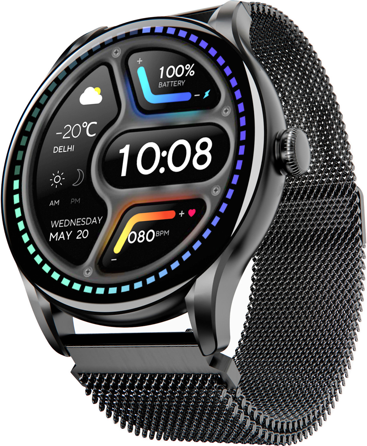 Image of boAt Lunar Connect Ace w / 3.63 cm(1.43 inch) AMOLED Display,BT Calling,Sports Modes, IP68 Smartwatch