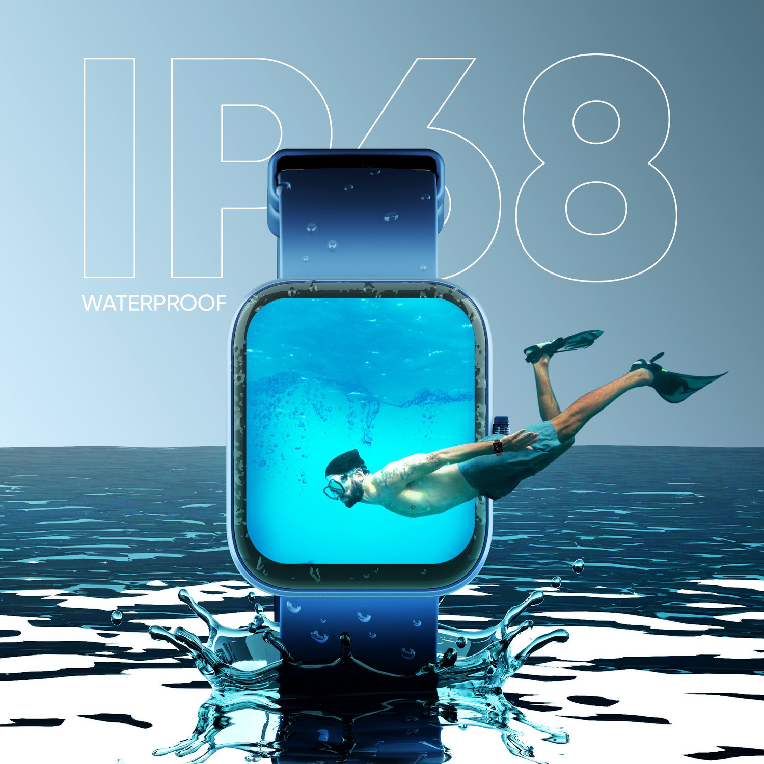 Image of Mivi Model E with 1.69 inch Display, 7-Day Battery Life , Spo2, Heart Rate Monitor. Smartwatch