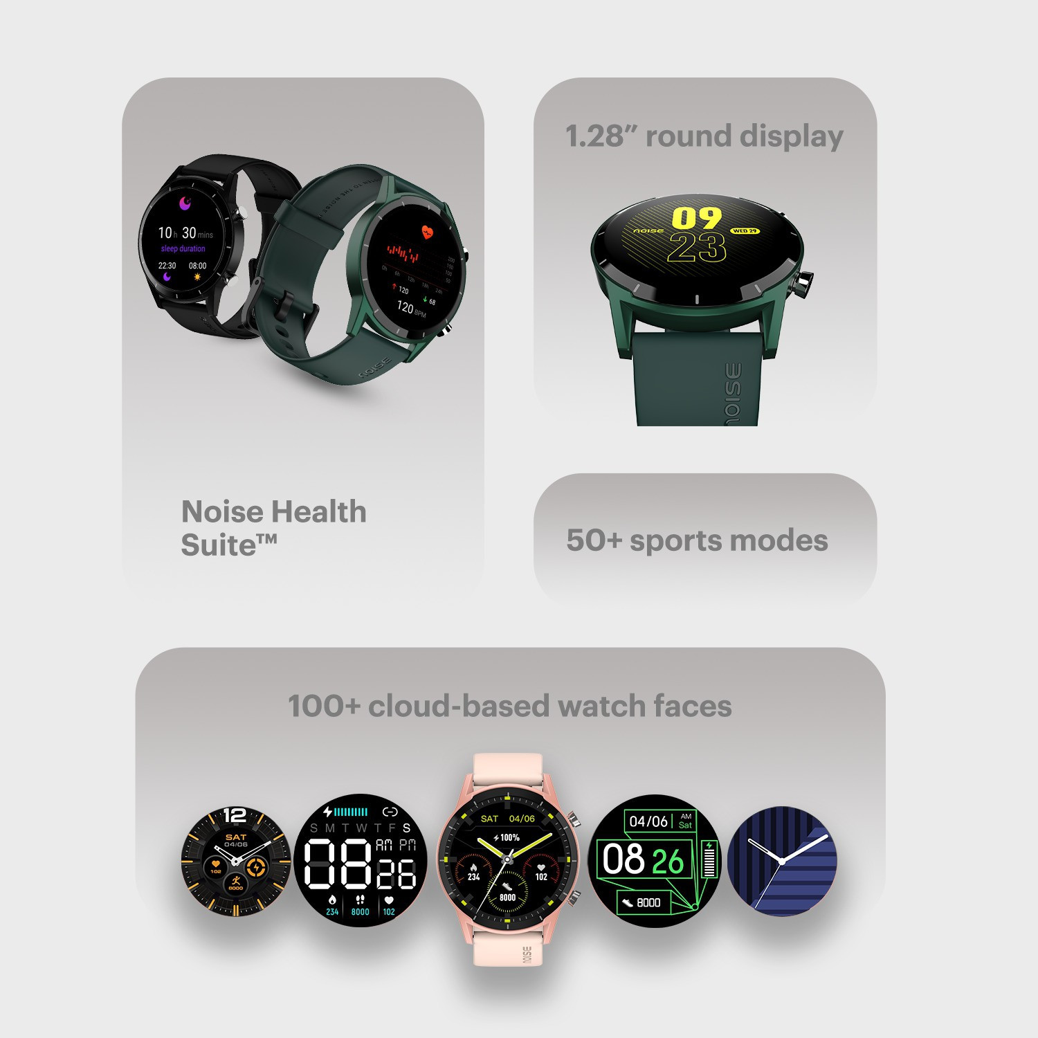 Image of Noise Core 2 1.28 inch Display , Noisefit sync app, 100+ watch faces & 50+ Sports Modes Smartwatch