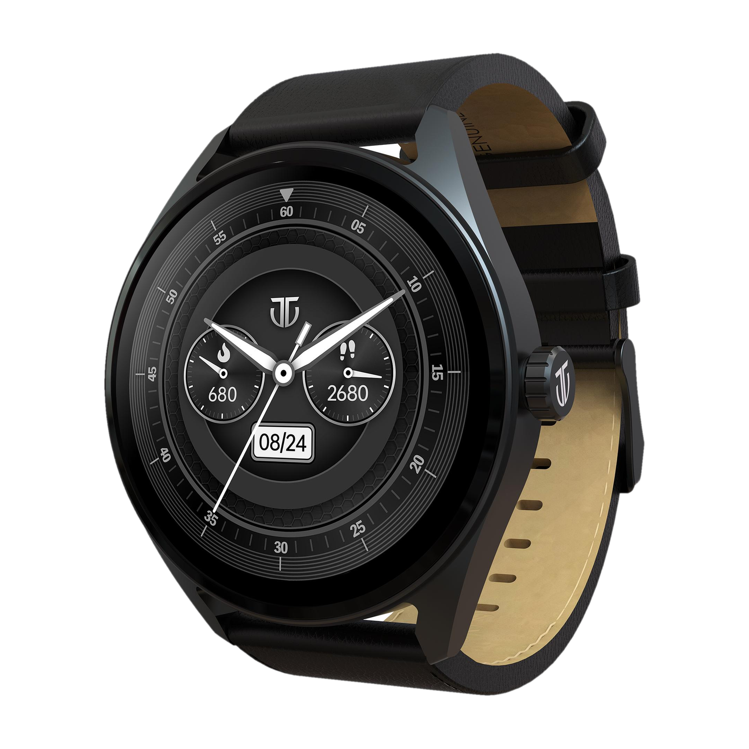 Titan Crest,36.3 mm AMOLED Display,AOD,Working Crown,BT Calling,IP68,SOS Calling Smartwatch