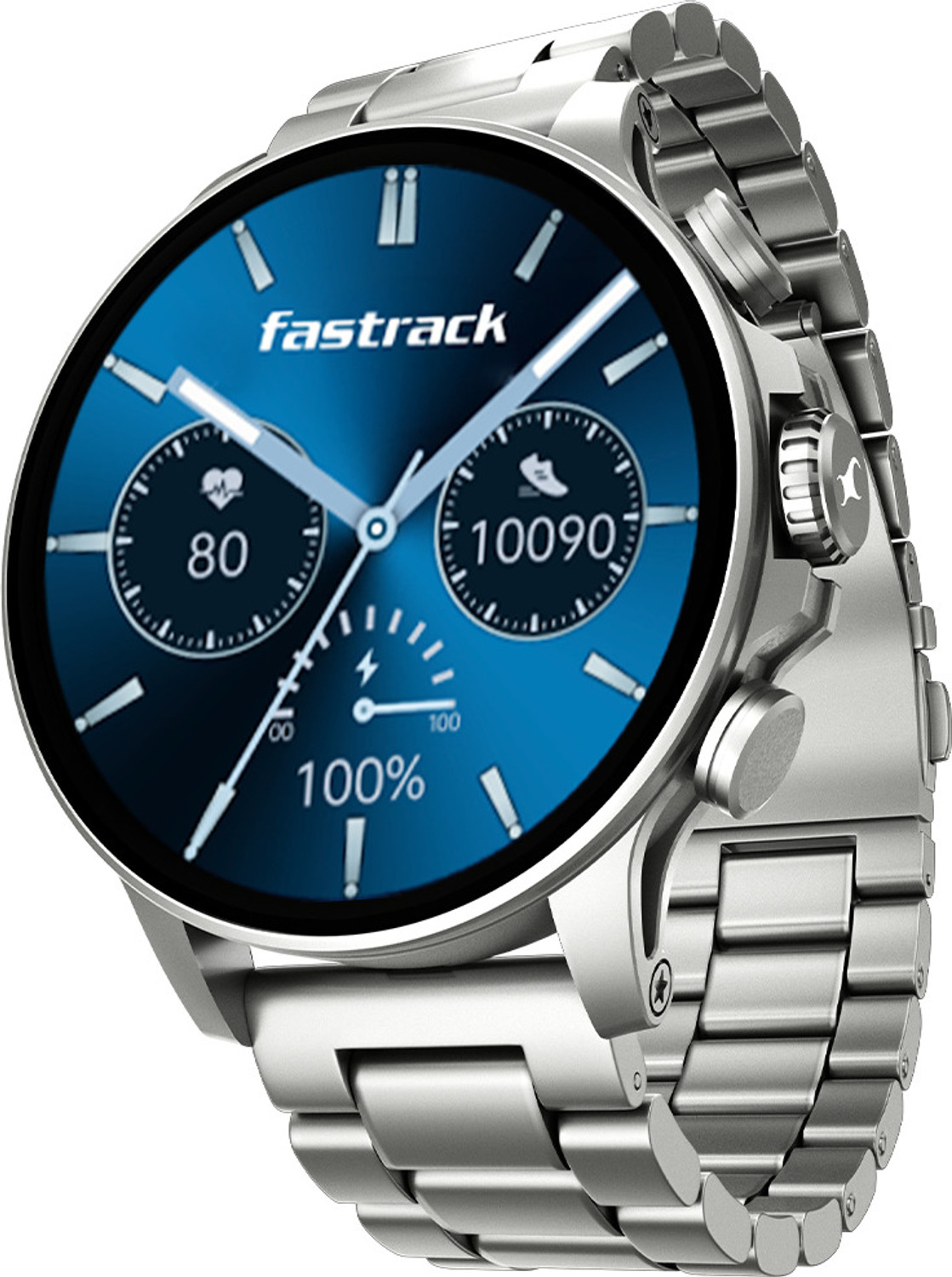 Fastrack Marvellous FX2-1.54|Super AMOLED|1000 Nits|Luxury SS Strap|Premium Fashion Men's Smartwatch