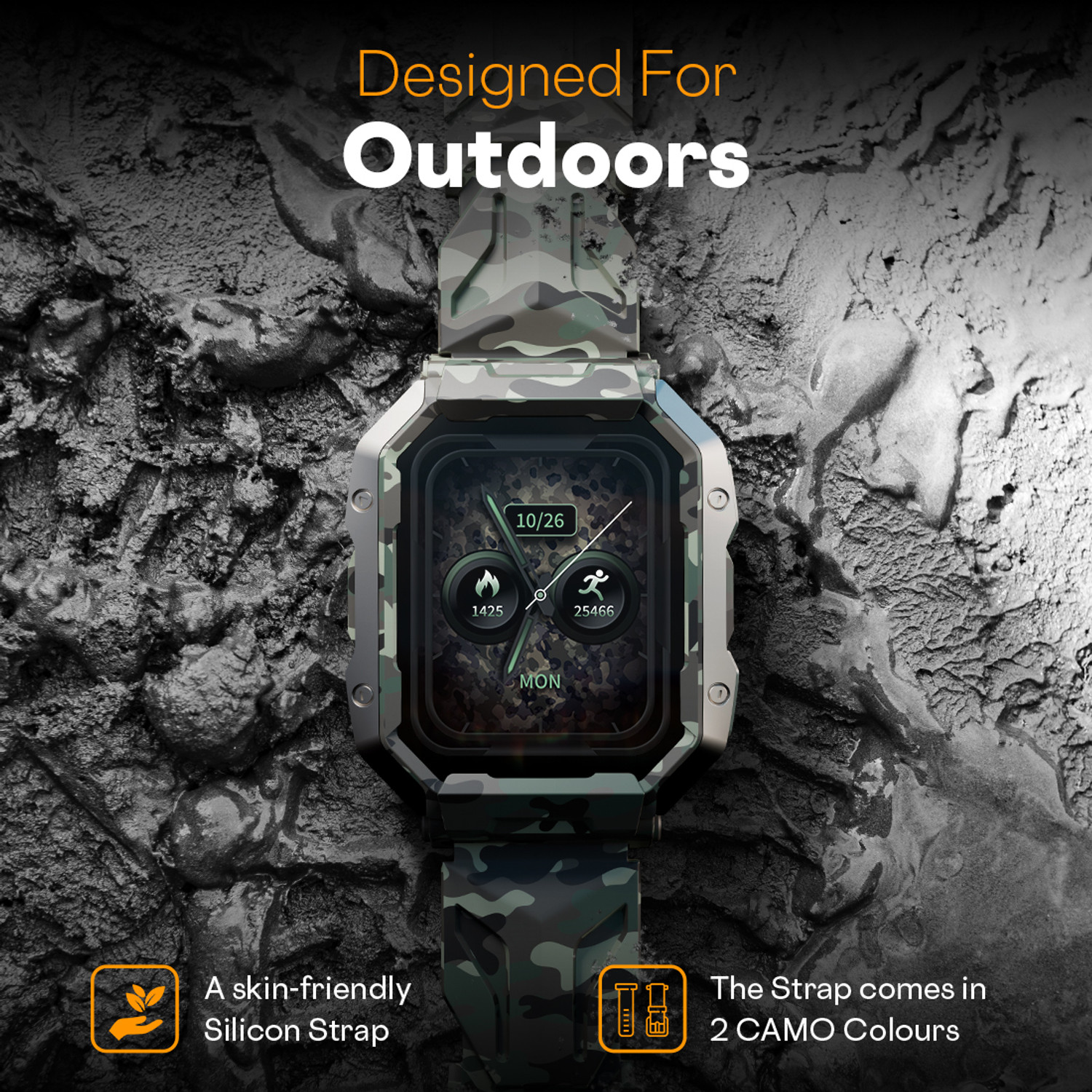 Image of Fire-Boltt Cobra 45.2mm (1.78) AMOLED Army Grade Build, Bluetooth Calling with 123 Sports. Smartwatch