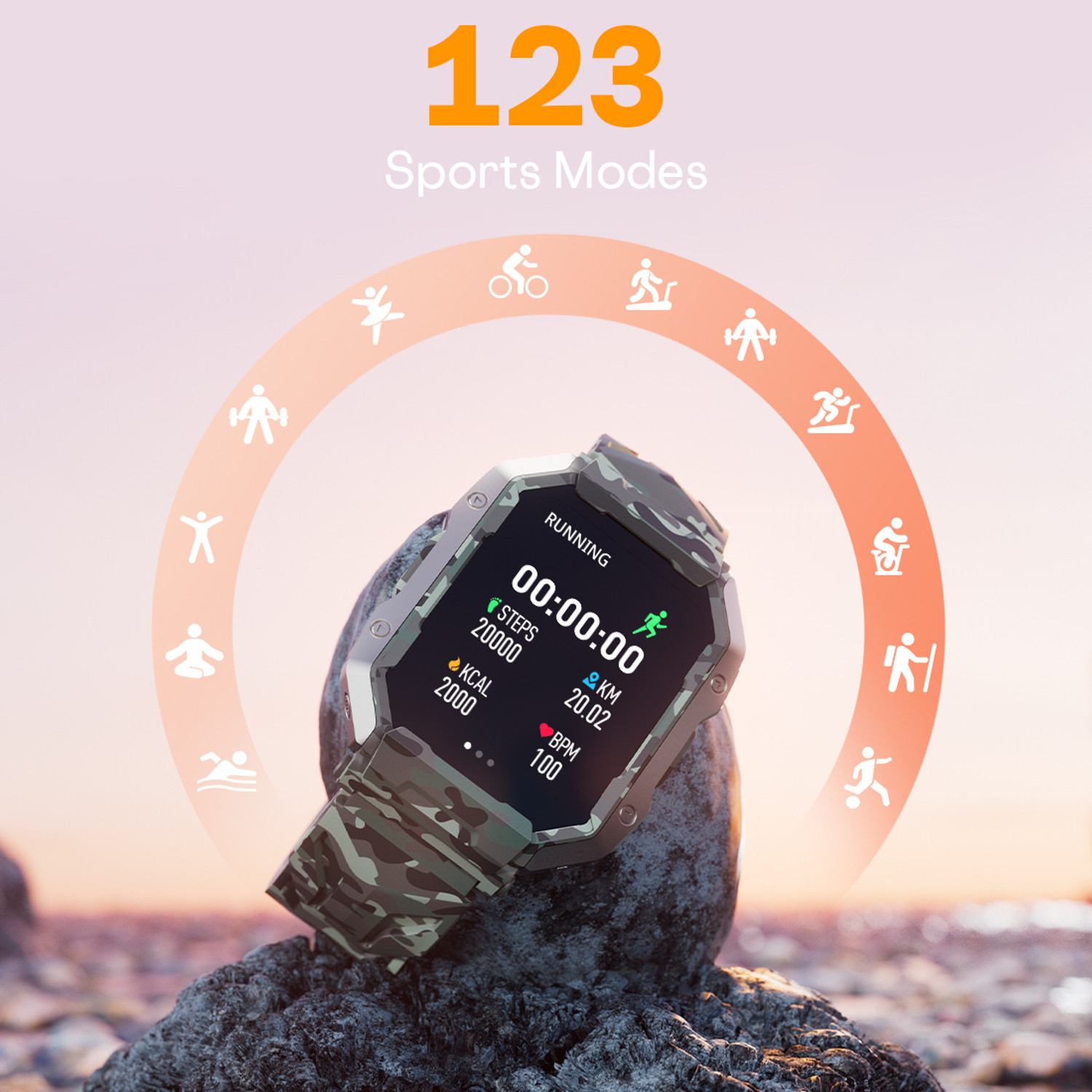 Image of Fire-Boltt Cobra 45.2mm (1.78) AMOLED Army Grade Build, Bluetooth Calling with 123 Sports. Smartwatch