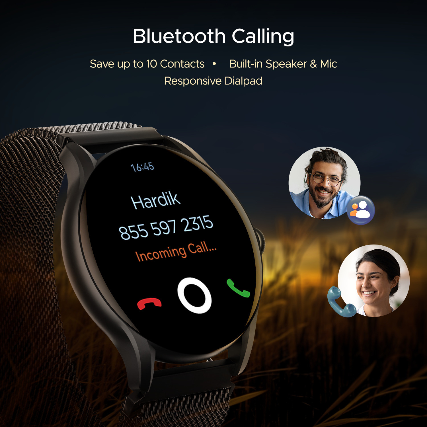 Image of boAt Lunar Connect Ace w / 3.63 cm(1.43 inch) AMOLED Display,BT Calling,Sports Modes, IP68 Smartwatch