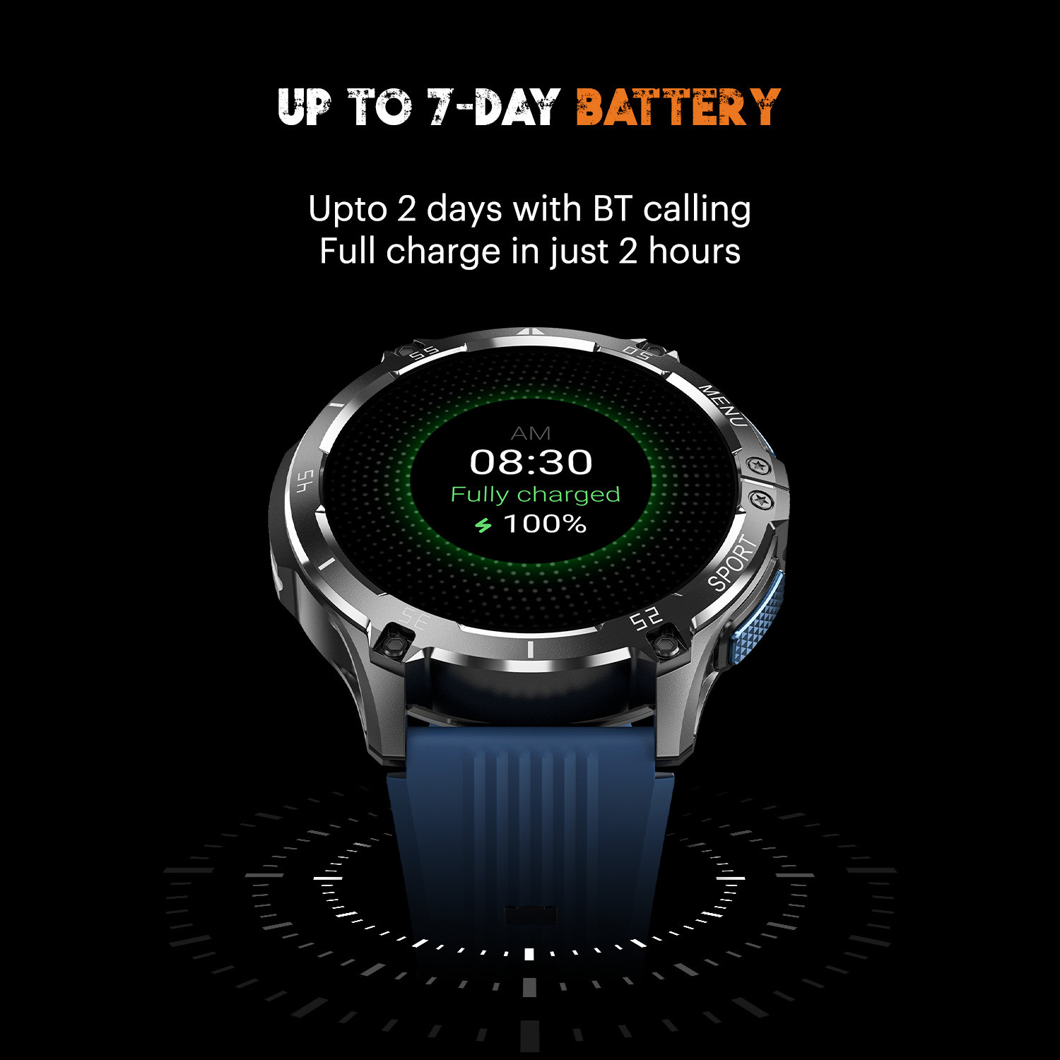 Image of Noise Force Plus 1.46'' AMOLED Always-On Display with Bluetooth Calling, Rugged Build Smartwatch