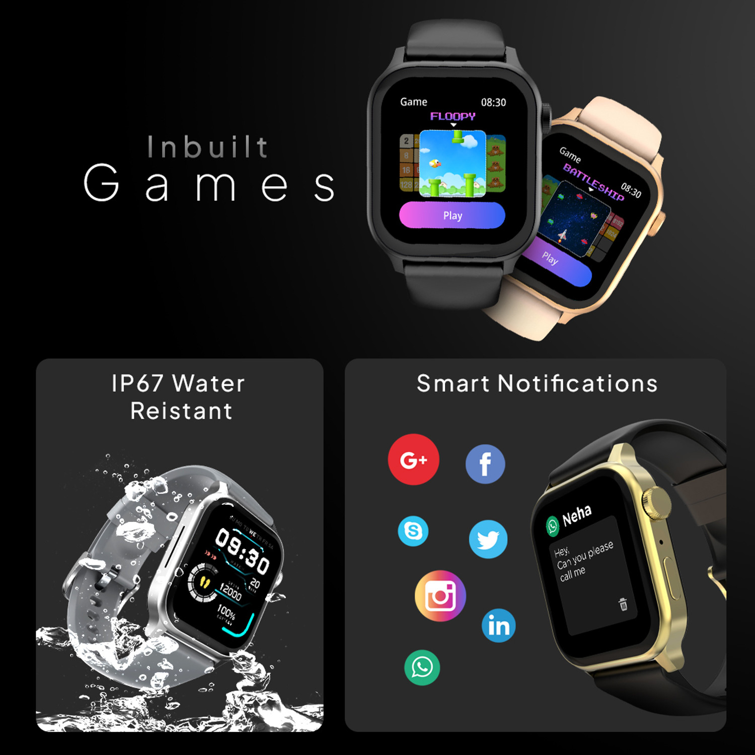 Image of Fire-Boltt Rise Bluetooth Calling 47mm (1.85) & Rotating Crown, 123 Sports Smartwatch