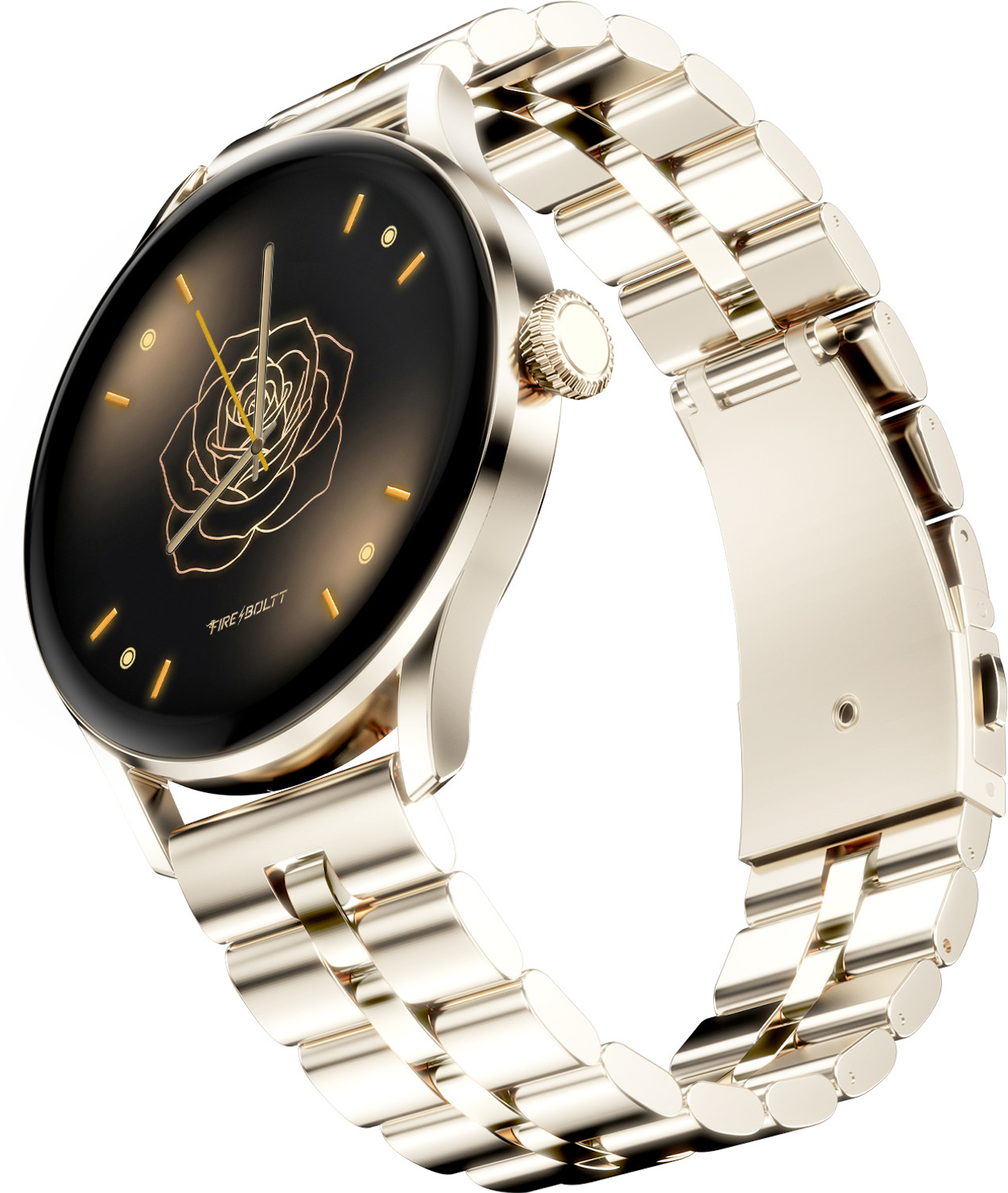 Fire-Boltt Glitz 1.19 AMOLED Display, Rotating Crown, 1000 Nits, BT Ca