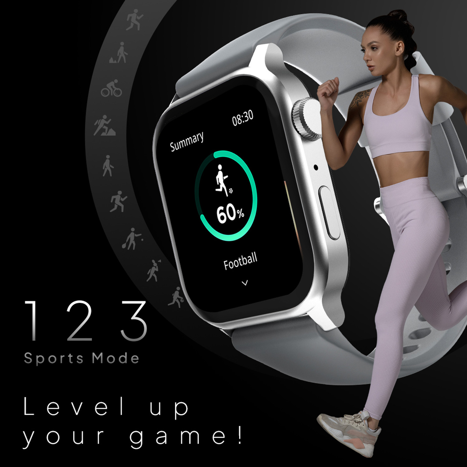 Image of Fire-Boltt Rise Bluetooth Calling 47mm (1.85) & Rotating Crown, 123 Sports Smartwatch