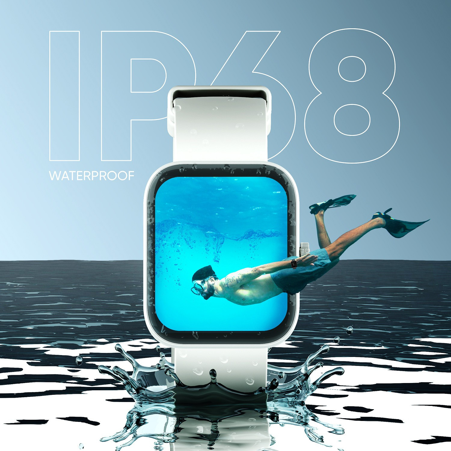 Image of Mivi Model E with 1.69 inch Display, 7-Day Battery Life , Spo2, Heart Rate Monitor. Smartwatch