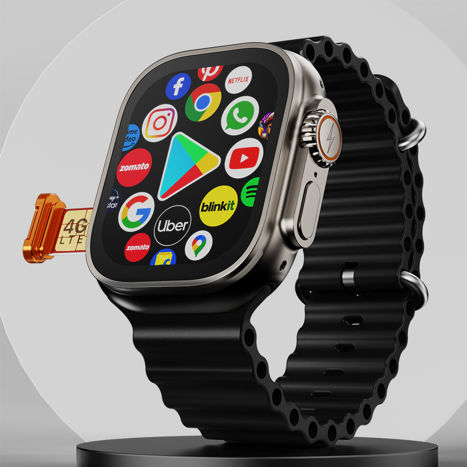 Fire-Boltt Oracle WristPhone - 4G SIM/LTE/WiFi, Android OS, Play store