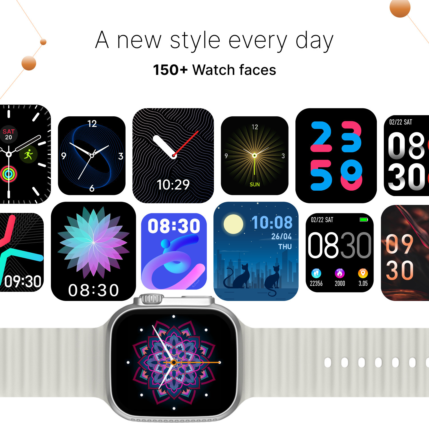 Image of alt PF BT Calling with 2.08 inch HD Display, AI Voice Assistant S8 Max Smartwatch