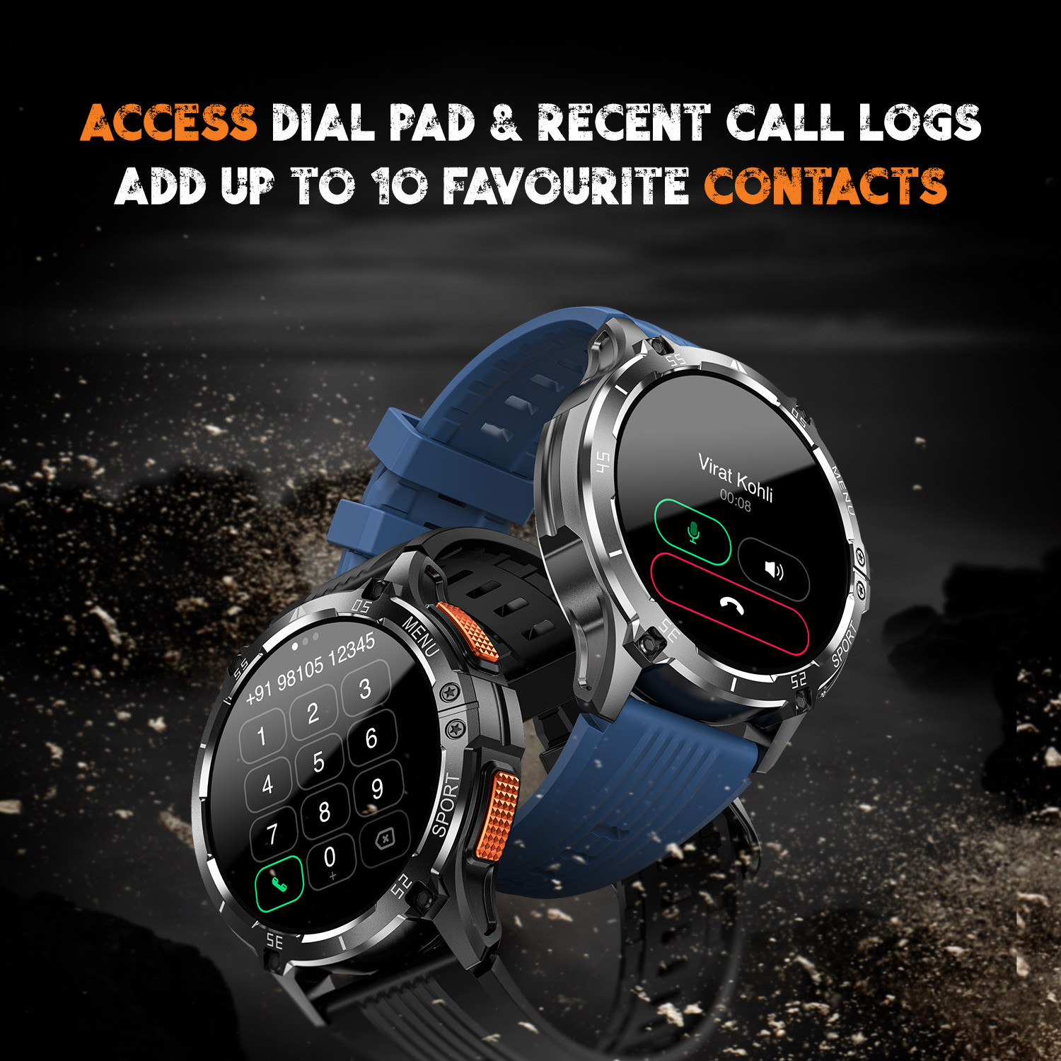 Image of Noise Force Plus 1.46'' AMOLED Always-On Display with Bluetooth Calling, Rugged Build Smartwatch