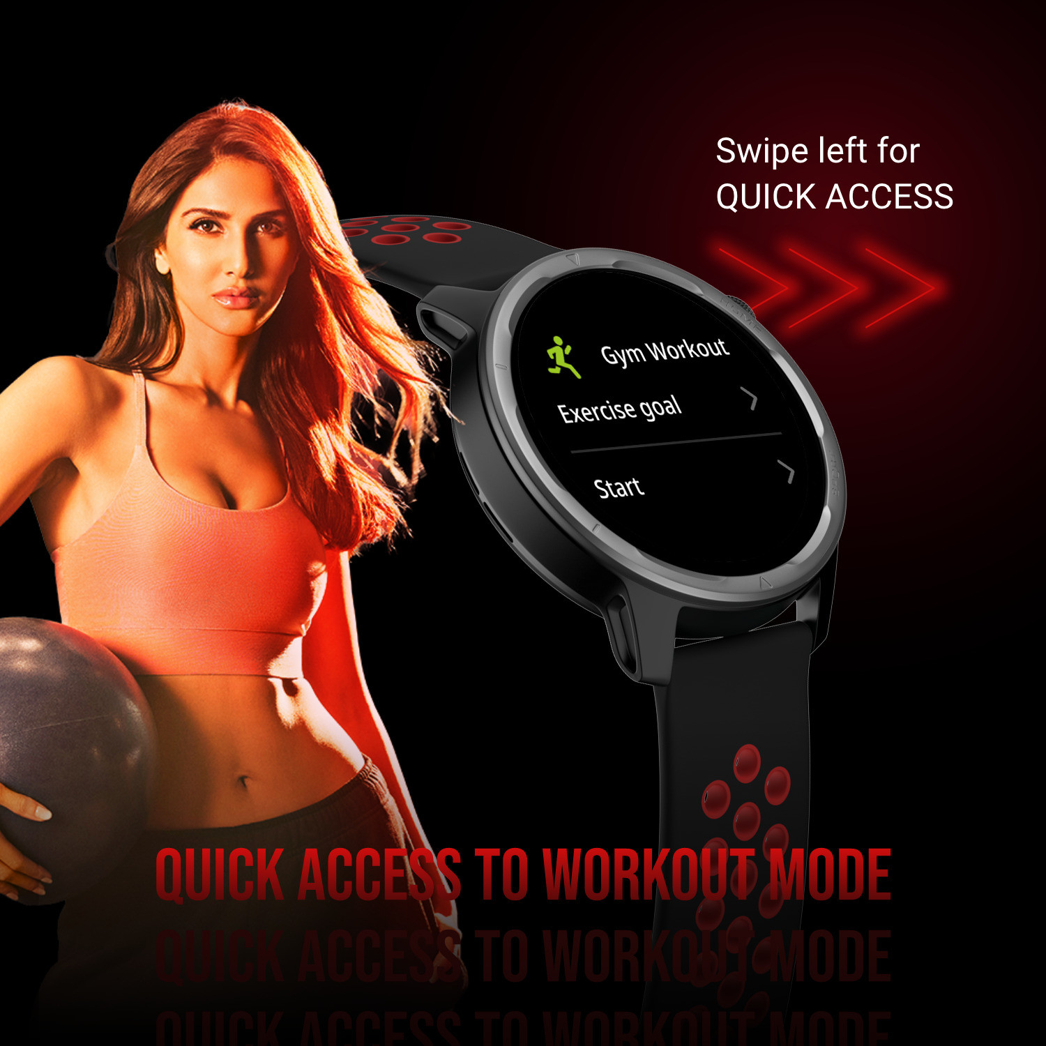 Image of Noise Bounce by Hrithik Roshan, 1.39 inch Round ,100+ Sports Modes, Dual Tone Strap Smartwatch