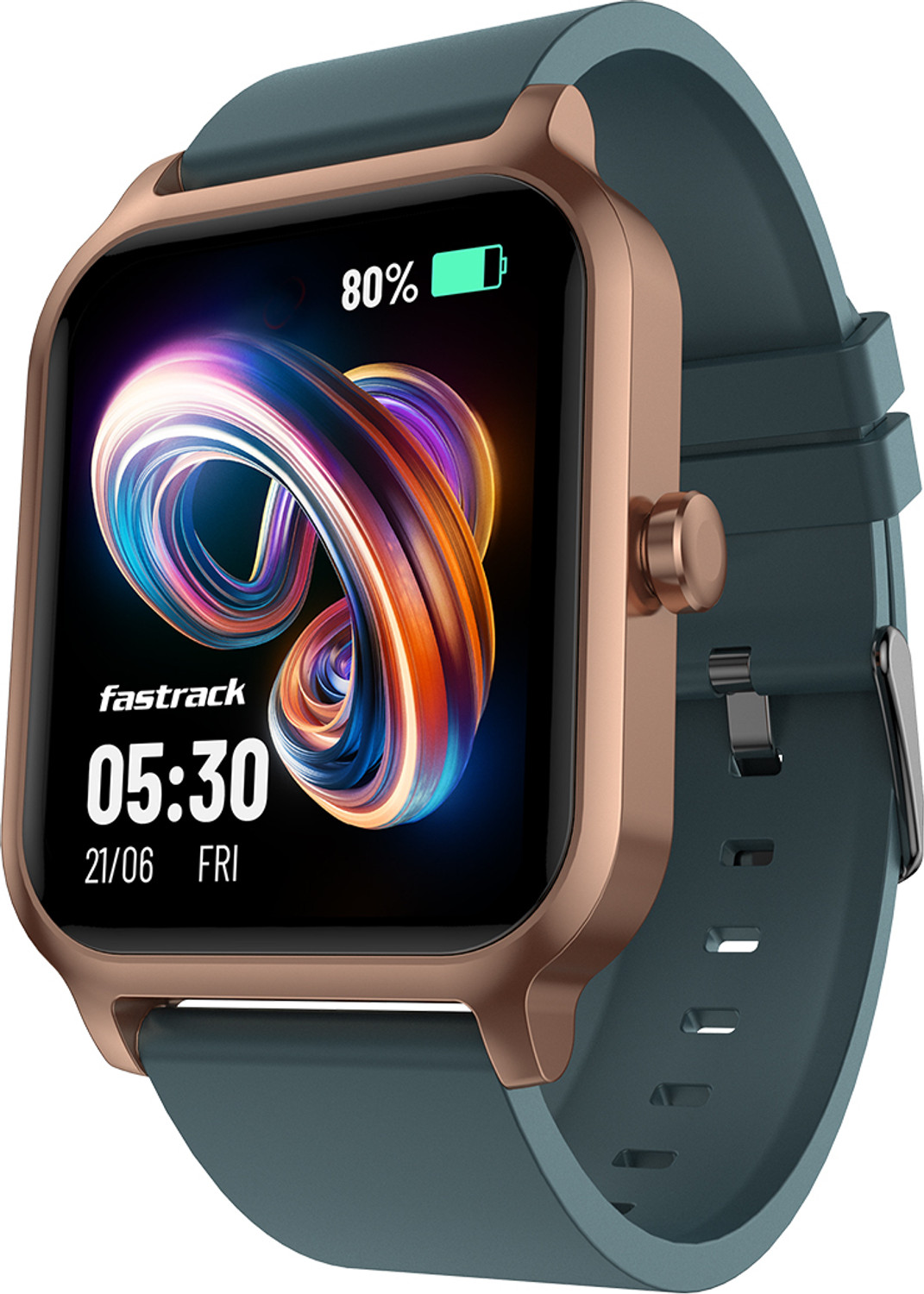 Fastrack Revoltt FS1 1.83 Display BT Calling Fastcharge 110 Sports Mode 200 WatchFaces Smartwatch Teal Strap Free Size Price History