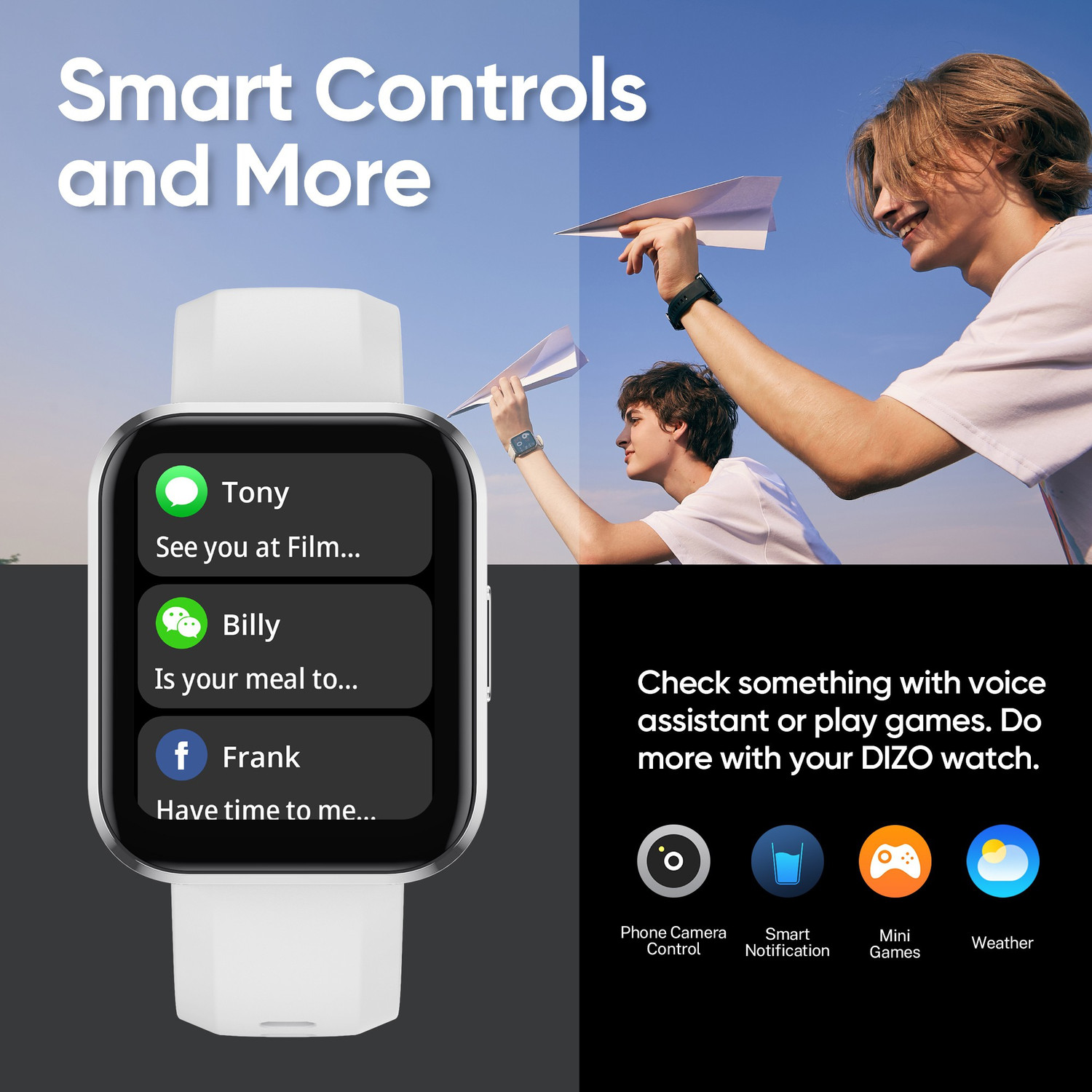 Image of DIZO Watch D Talk 1.8 display with calling&7 day battery (Techlife)