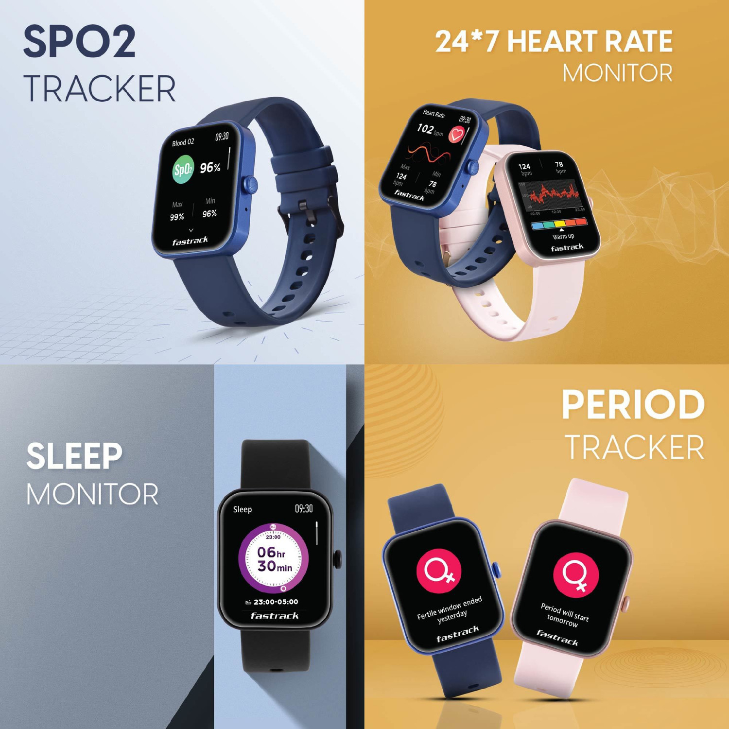 Image of Fastrack Reflex Hello 1.69 HD Display BT Calling AI Voice 50+ Sport Smartwatch