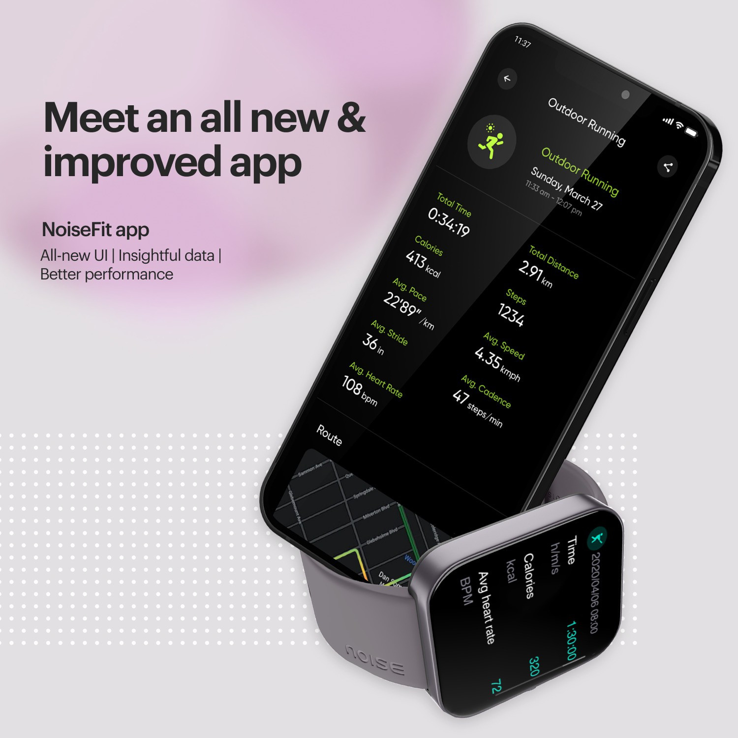 Image of Noise Caliber 2 with 1.83'' Display, Upto 12 Day Battery, 60 Sports Mode Smartwatch