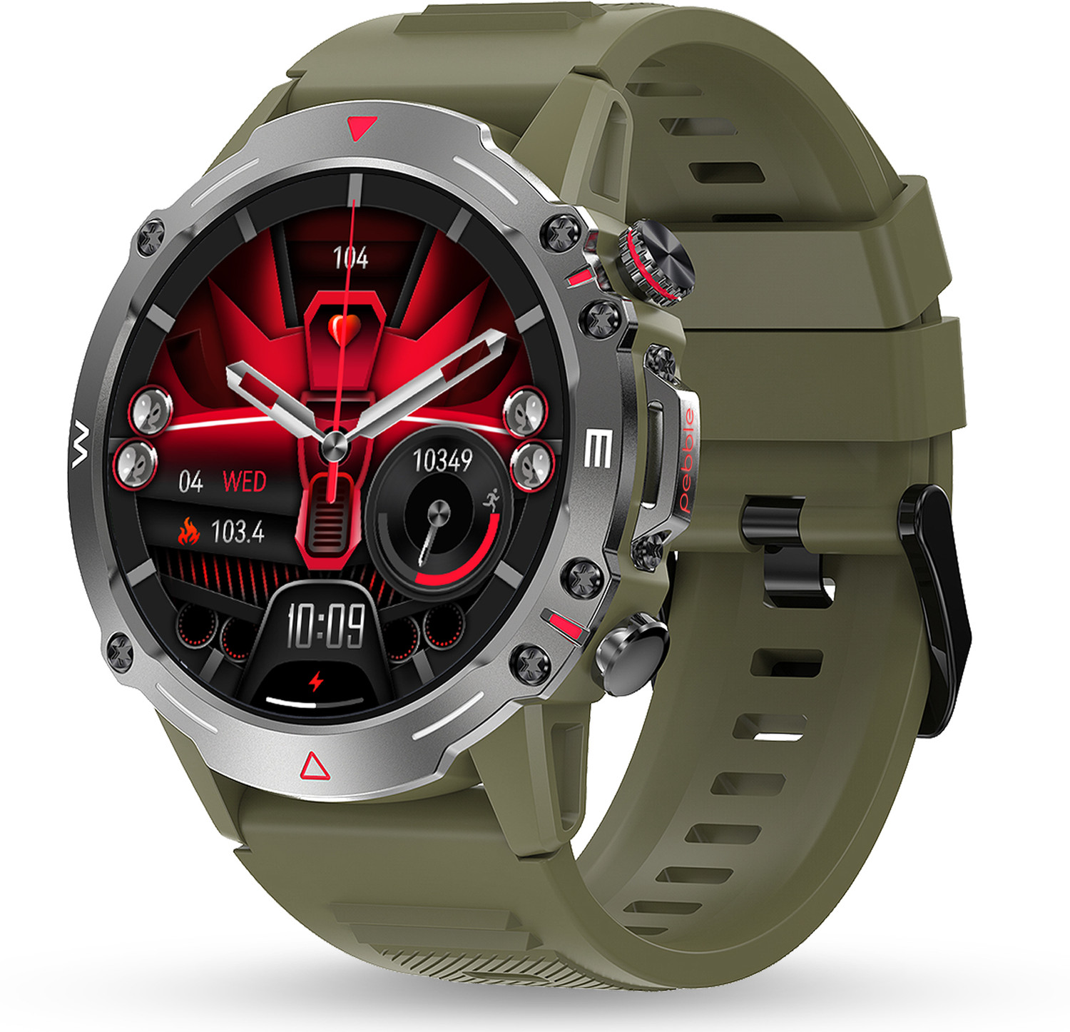 Pebble Cosmos Quest 1.43"AMOLED AlwaysOn,Rugged Build,BT Calling,Massi