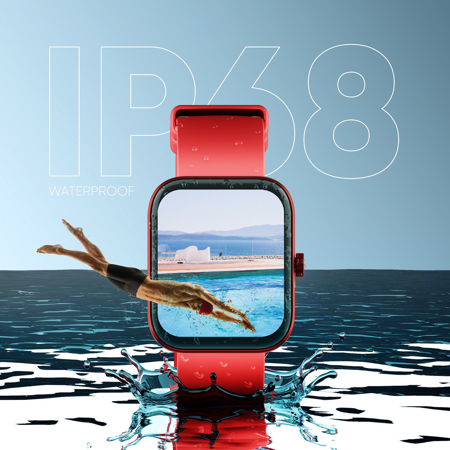 Image of Mivi Model E with 1.69 inch Display, 7-Day Battery Life , Spo2, Heart Rate Monitor. Smartwatch