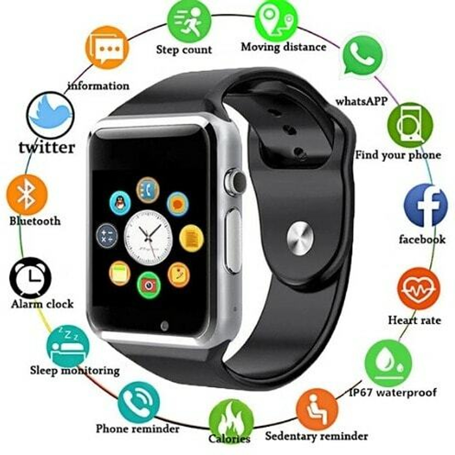 Image of DEFY A1 Smart Watch - Mini Phone - Support Camera / SIM / Voice Calling / Memory Card Smartwatch