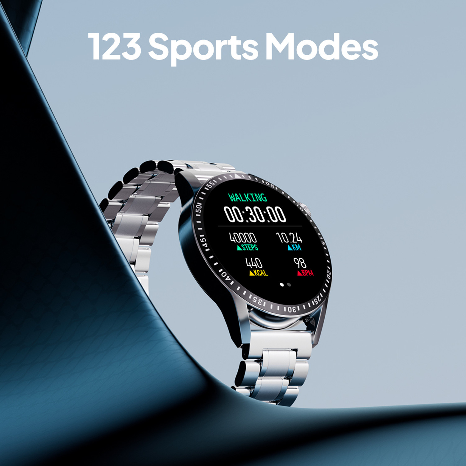 Image of Fire-Boltt Ultimate 35.3mm (1.39) Stainless Steel Luxury Bluetooth Calling, 120+ Sports Smartwatch