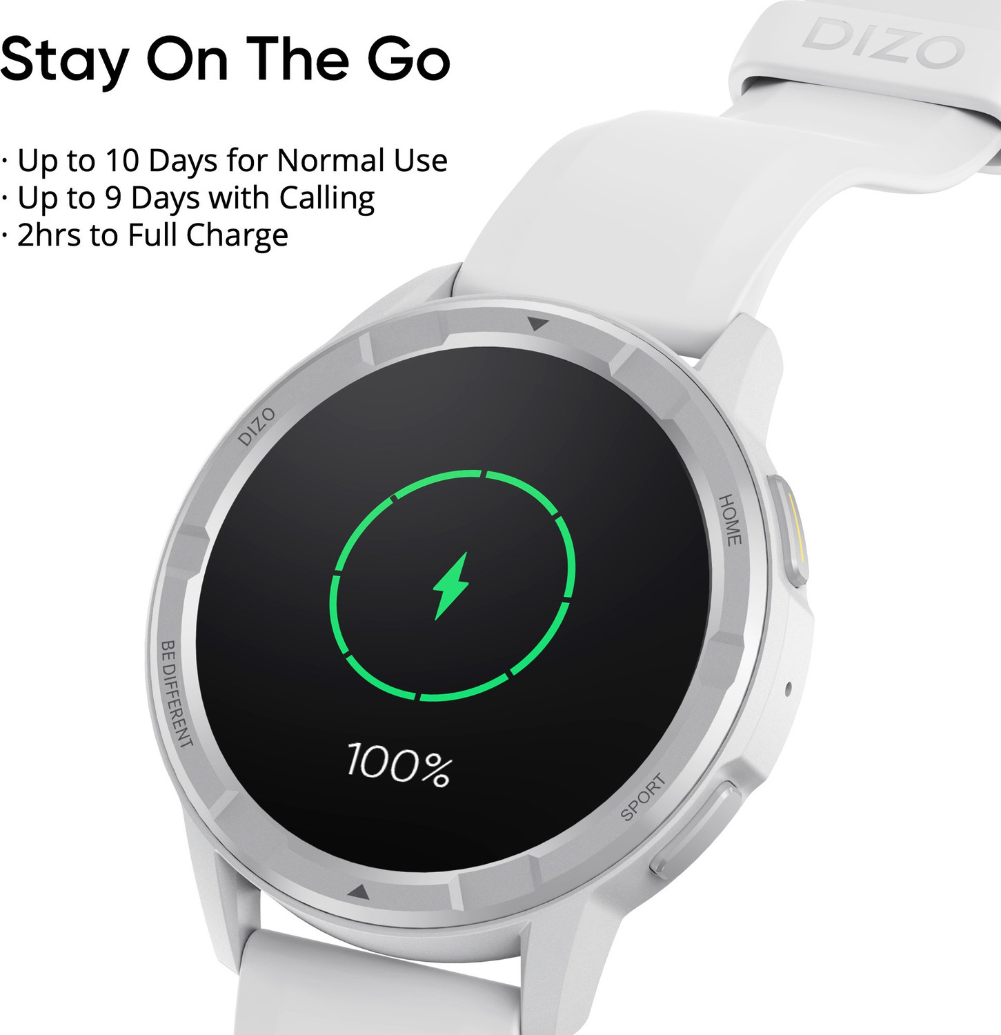 Image of DIZO Watch R Talk Go, 1.39 inch, 550nits display, 10 day battery (by realme TechLife) (White Strap, Free Size)