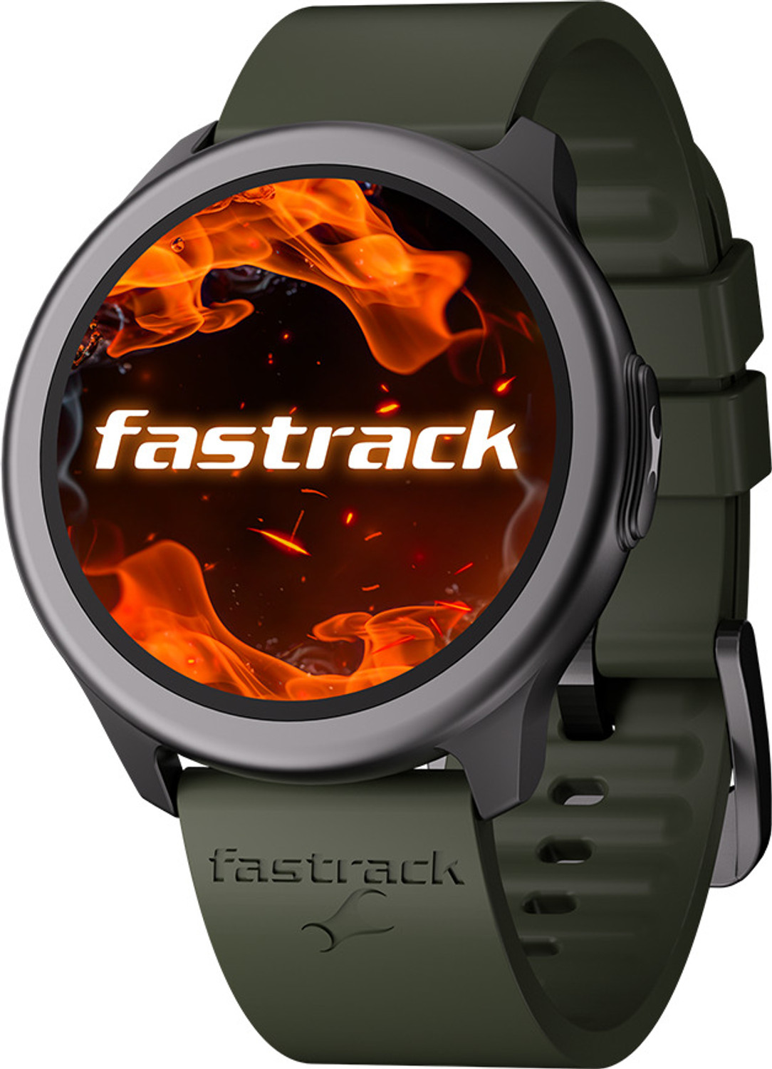 Fastrack FR1 1.39 inch Super UltraVU Display 360 360 Advanced BT Calling Split Screen Smartwatch Green Strap Free Size Price History