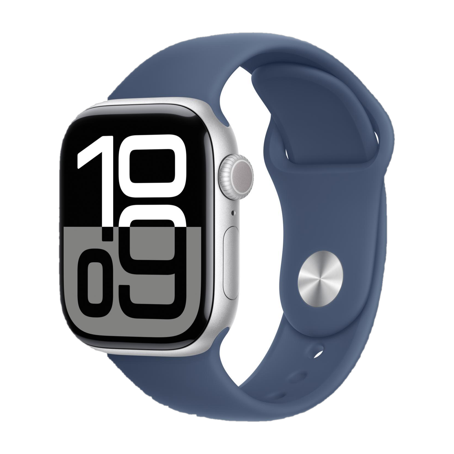 Apple Watch Series 10 GPS + Cellular 42mm Silver Aluminium with Denim Sport Band