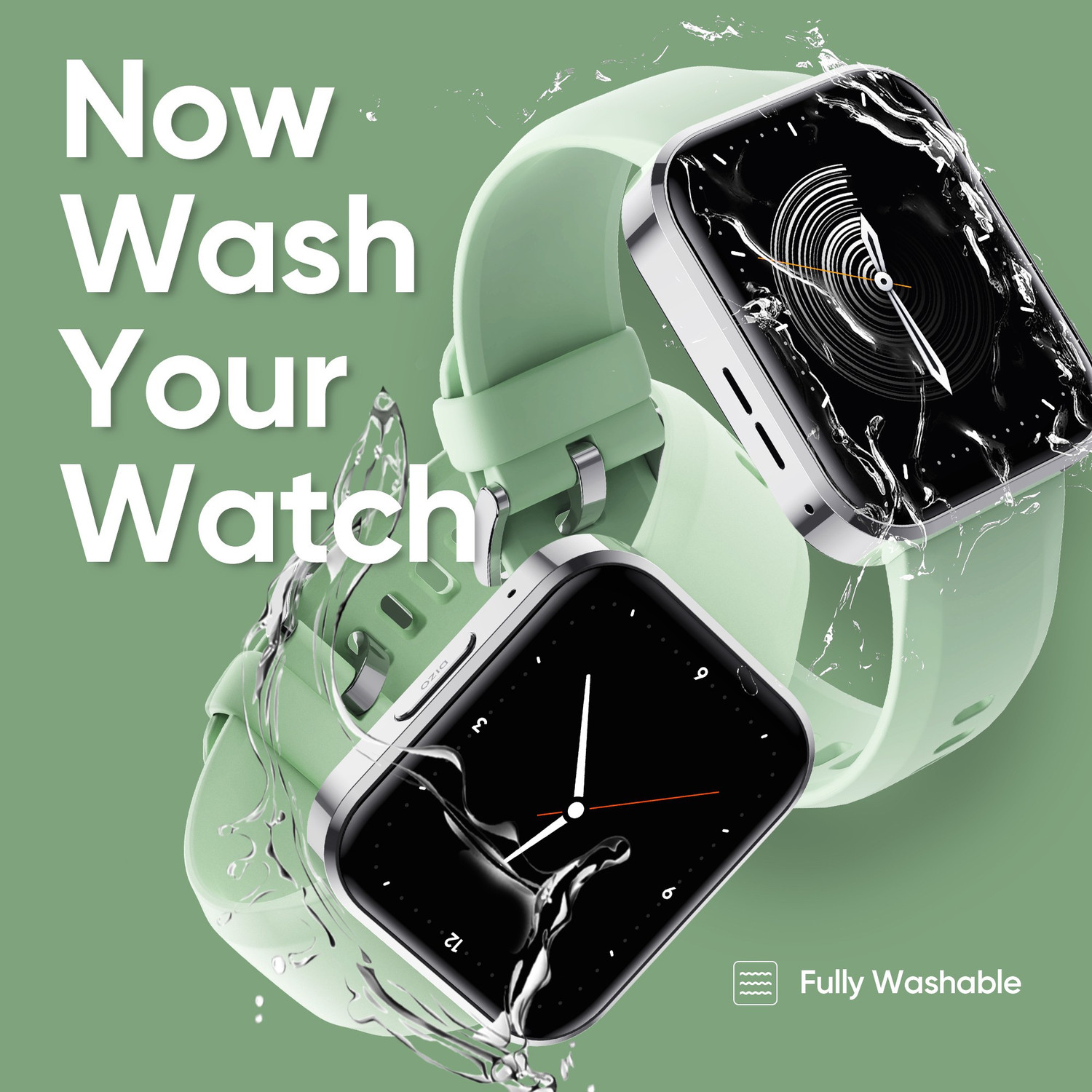 Image of DIZO Watch D Talk 1.8 display with calling&7 day battery (by realme Techlife) (Green Strap, Free Size)