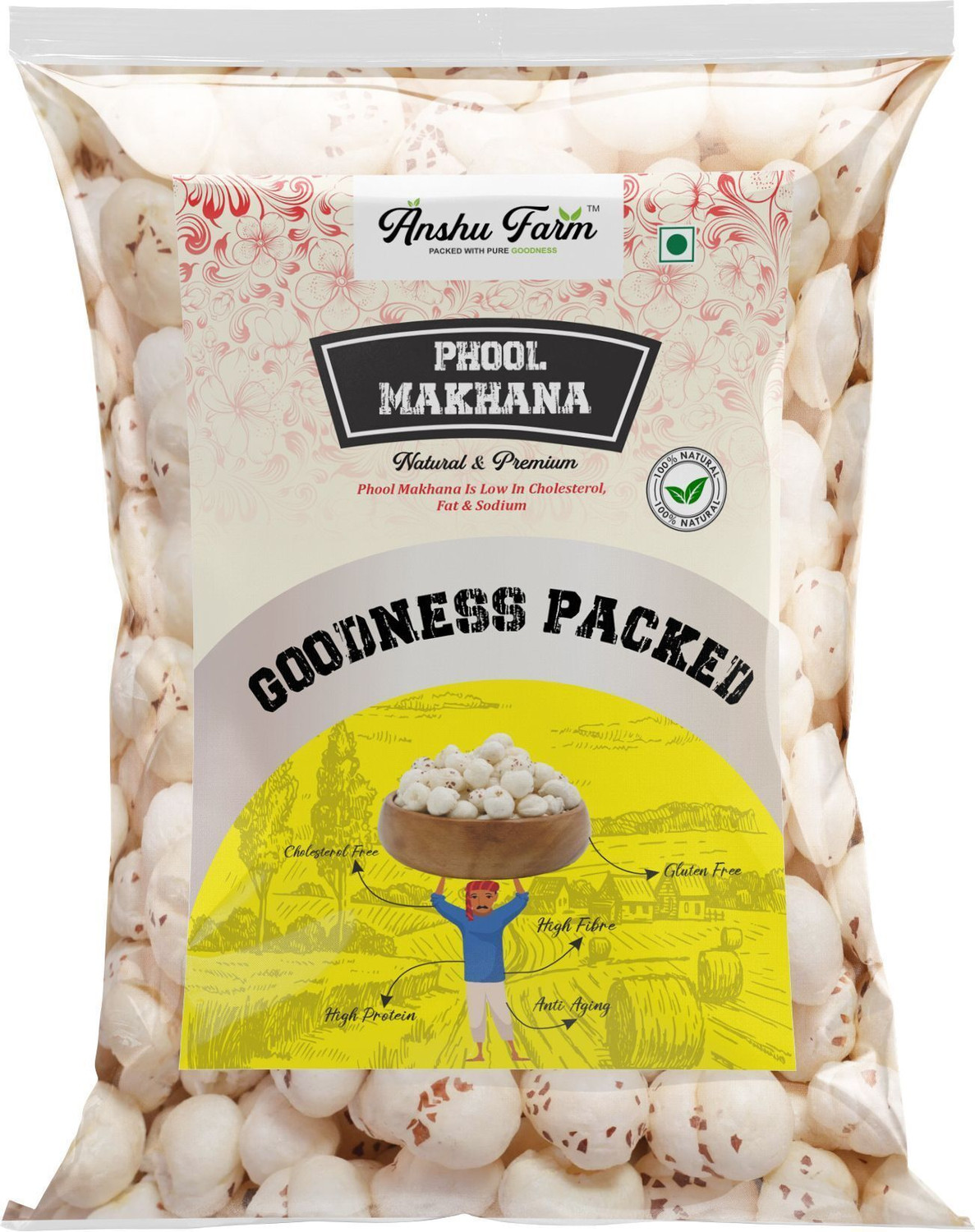 Image of anshu farm Plain Makhana (1 kg)