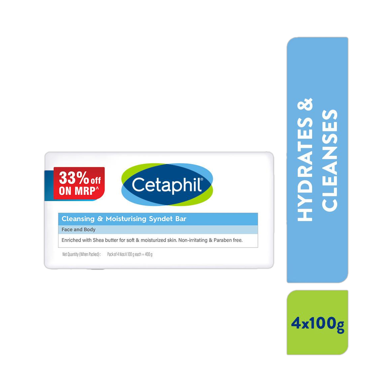 Cetaphil Syndet Bar 4x100g Moisturizing Cleanser ₹627